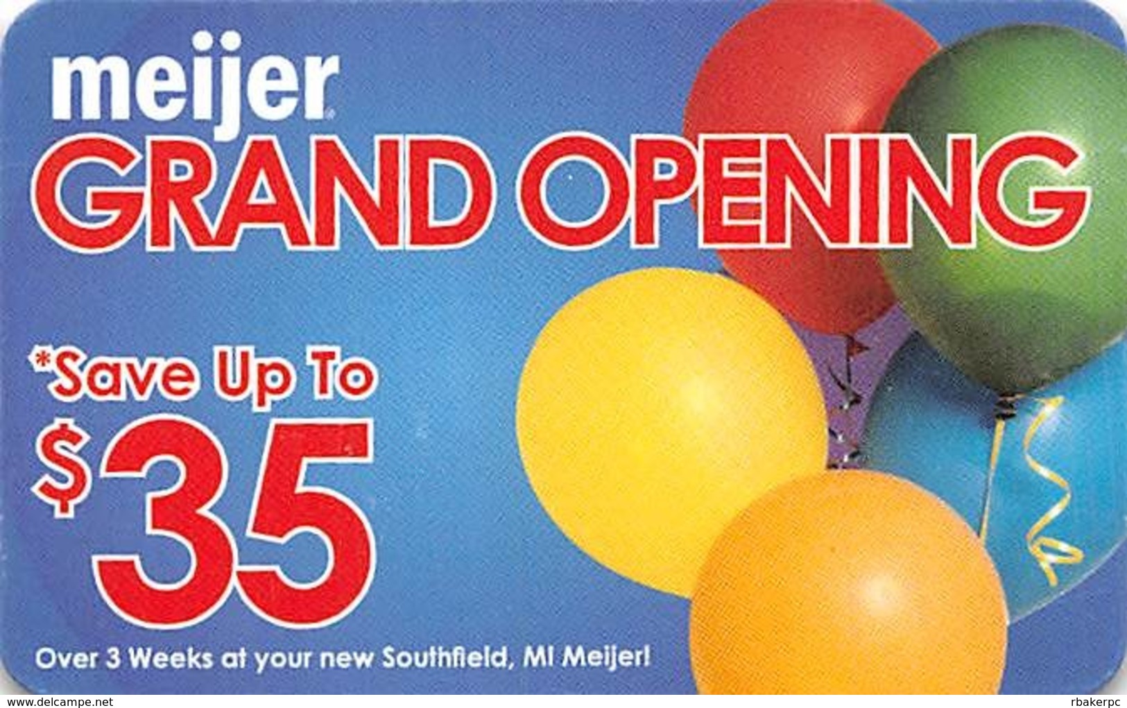 Meijer Gift Card - Grand Opening Savings Card - Gift Cards