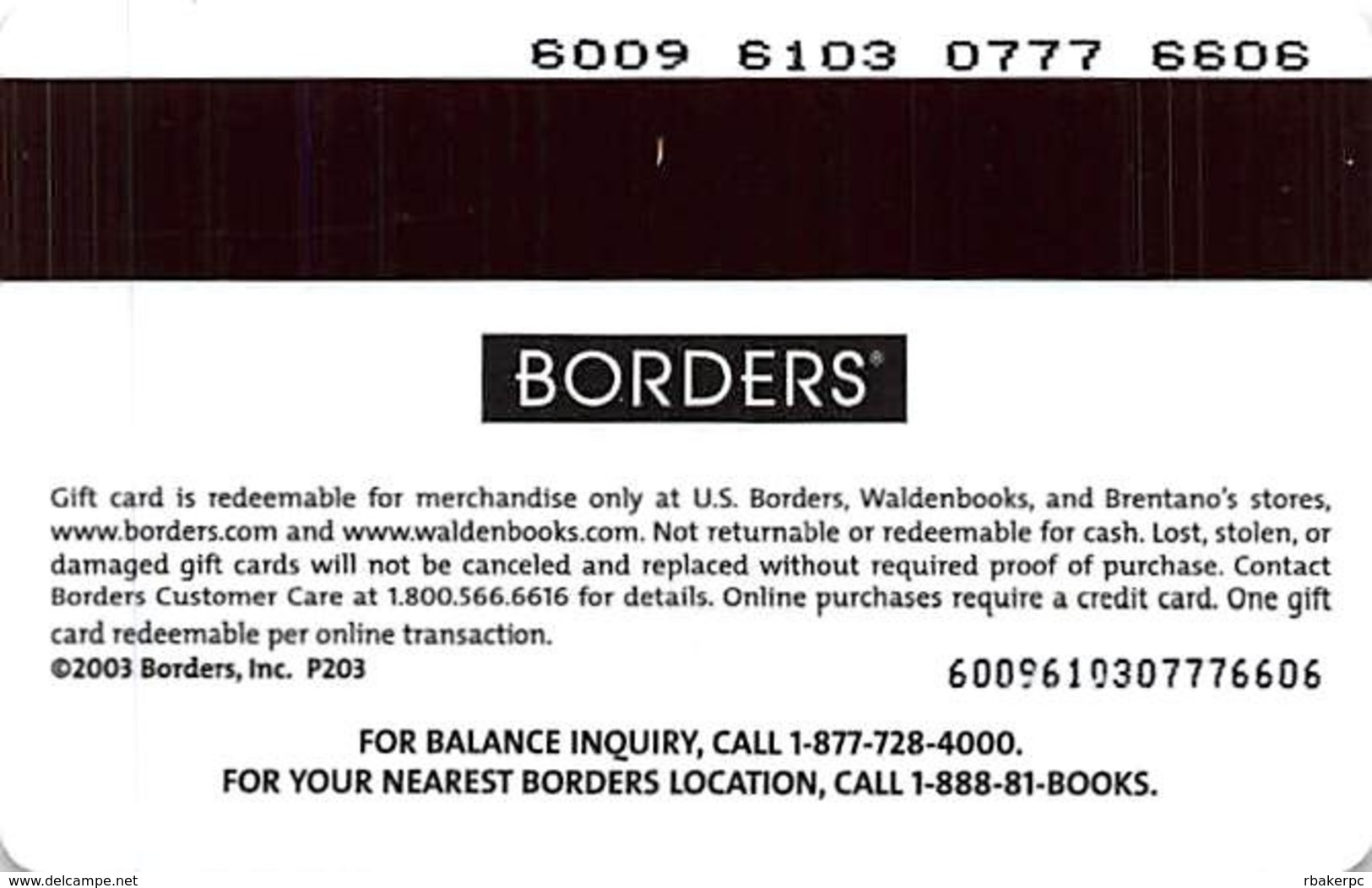 Borders Gift Card - Gift Cards