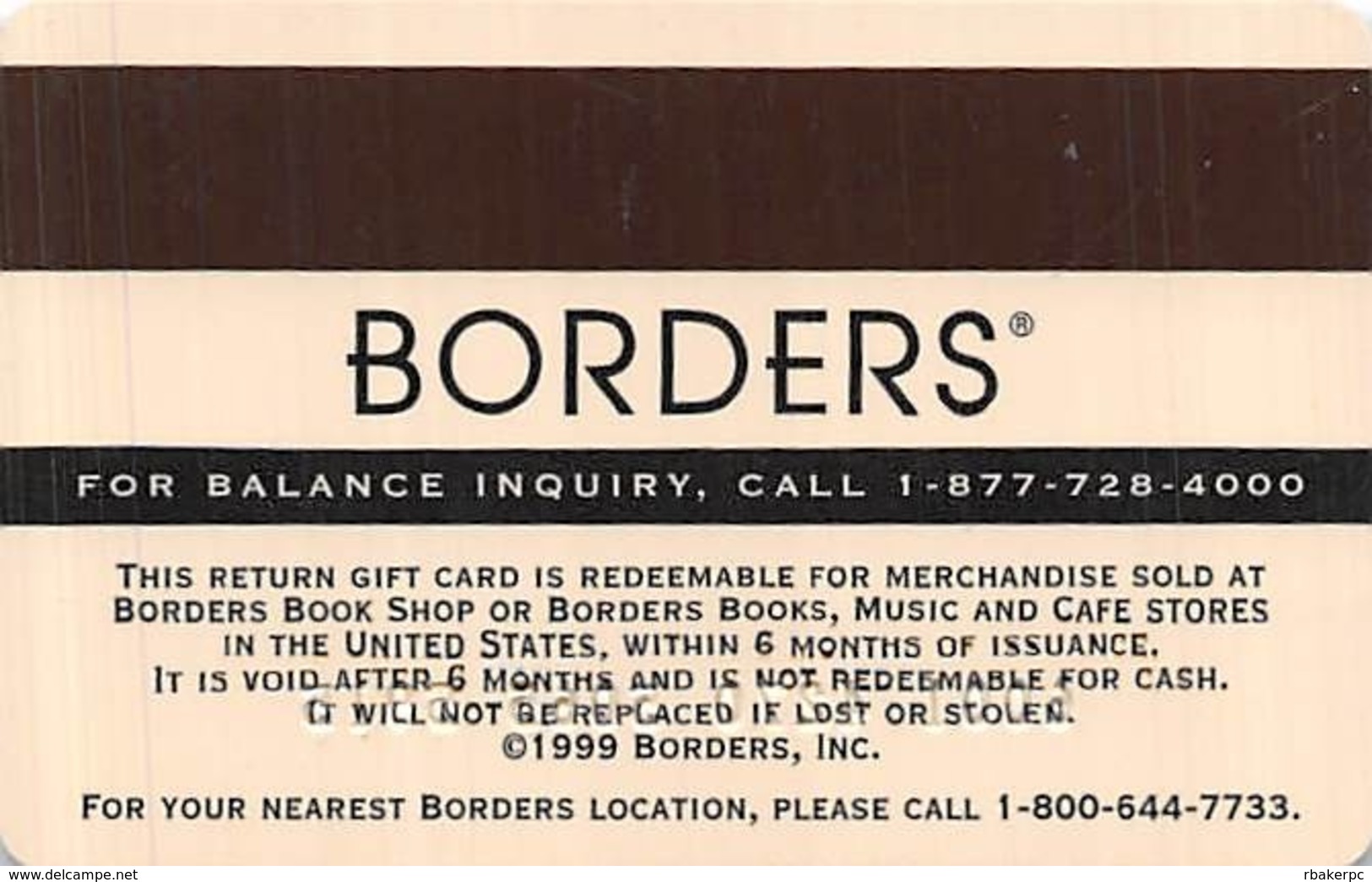 Borders Gift Card @1999 - Gift Cards