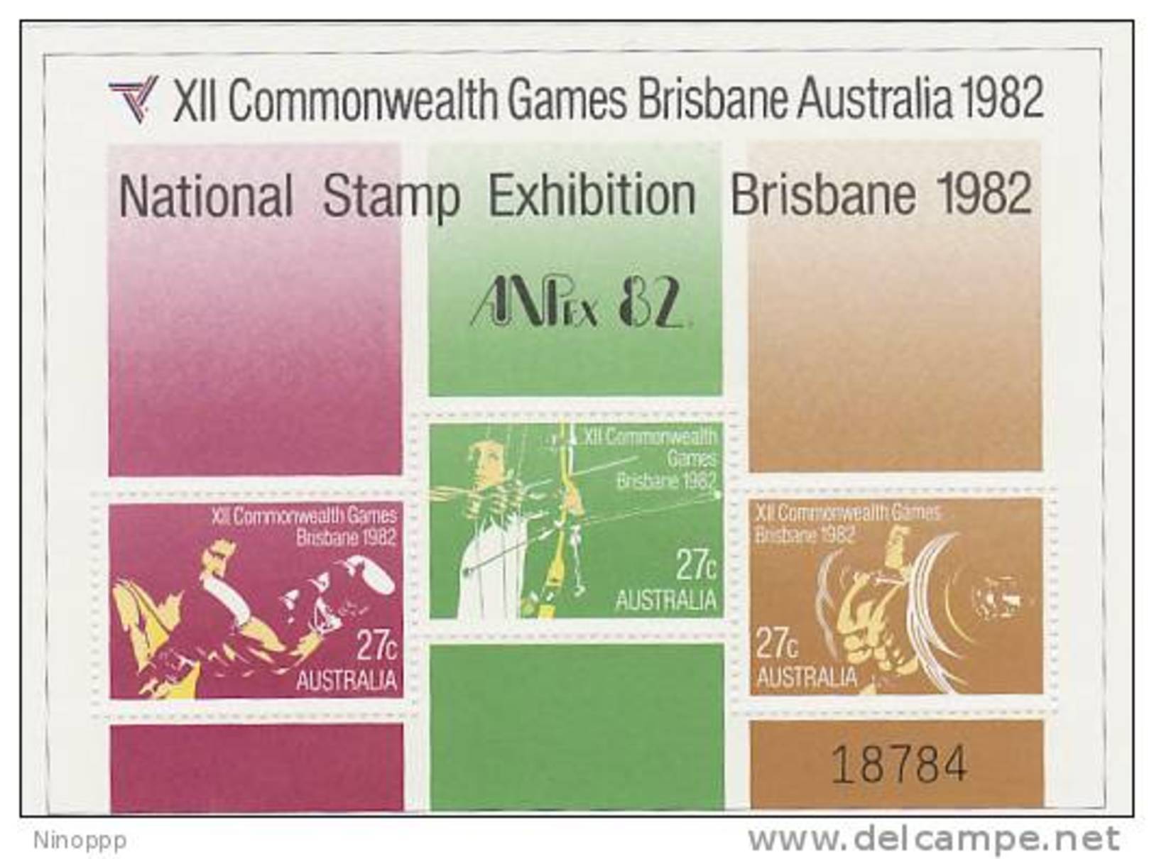 Australia 1982 Commonwealth Games  Opted ANPEX Miniature Sheet MNH - Ungebraucht