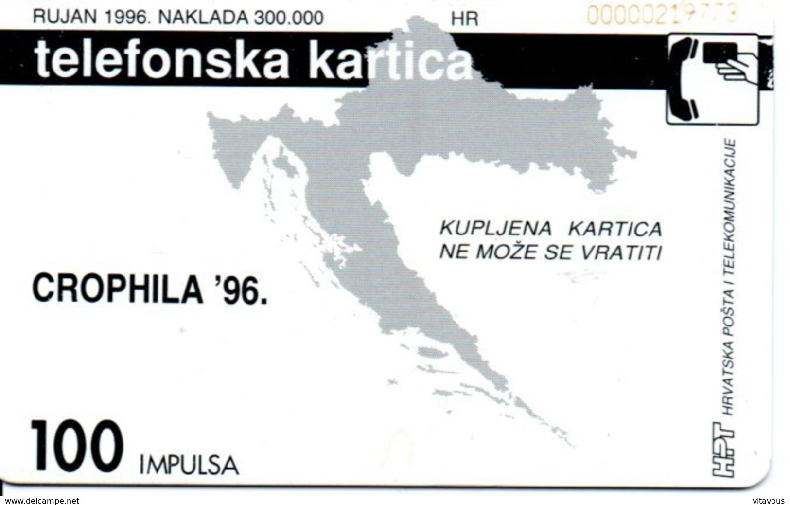 Télécarte Croatie Timbre Stamp Phonecard  Karte (G 184) - Croatie