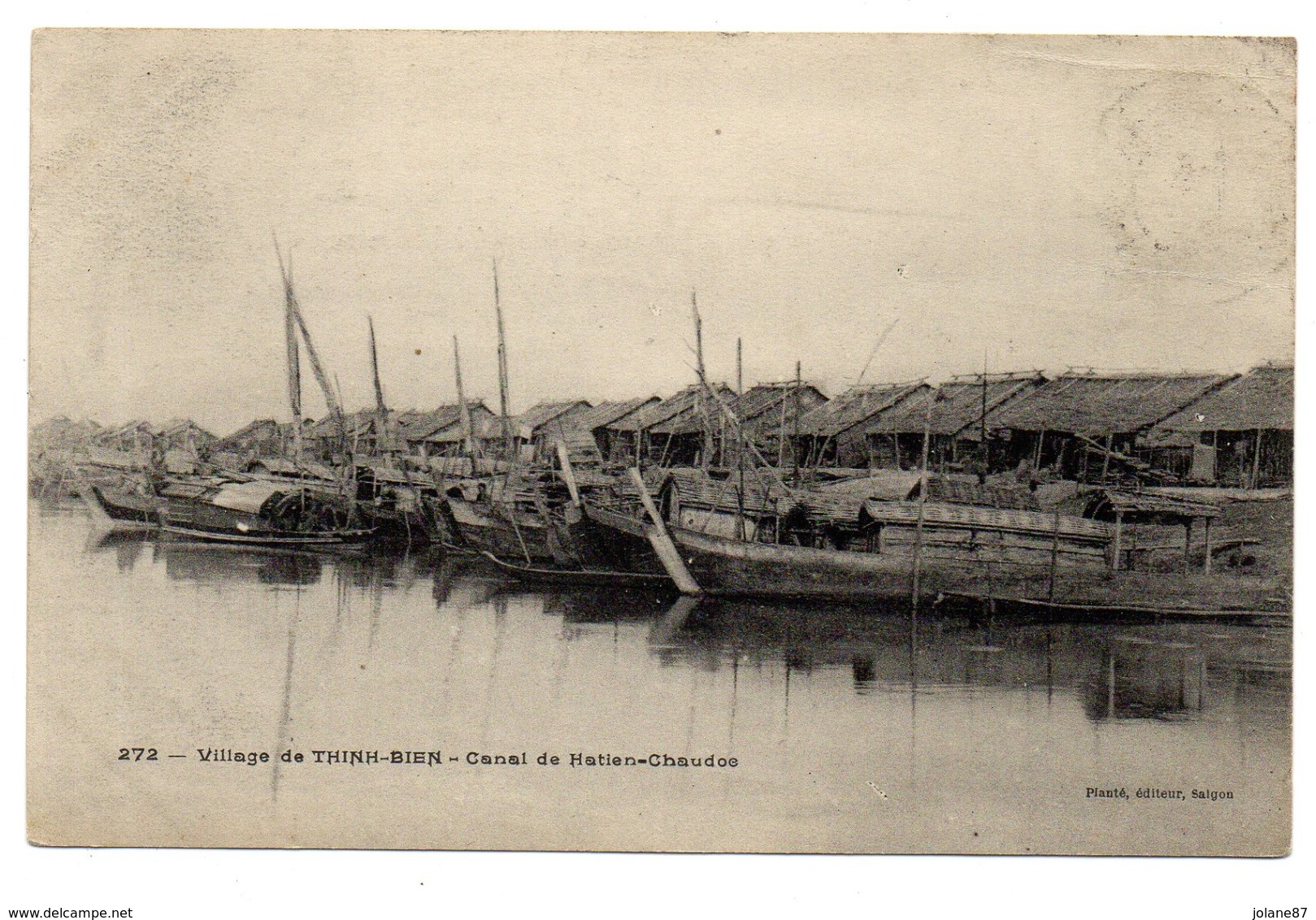 CPA   SIMPLE      VIET NAM     1907    VILLAGE DE THINH BIEN          CANAL DE HATIEN CHAUDOE - Viêt-Nam