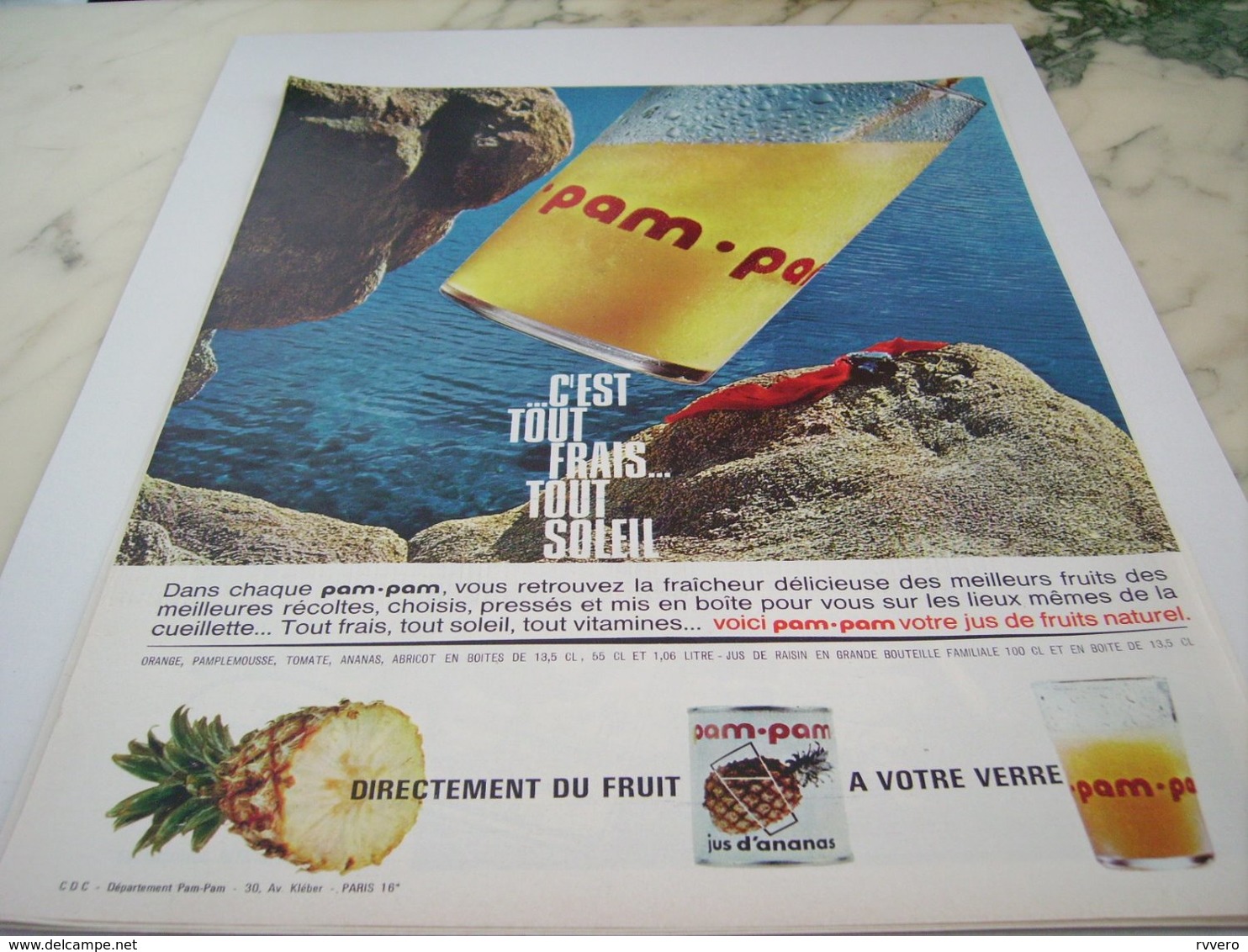 ANCIENNE PUBLICITE JUS DE FRUIT PAM PAM 1964 - Autres & Non Classés