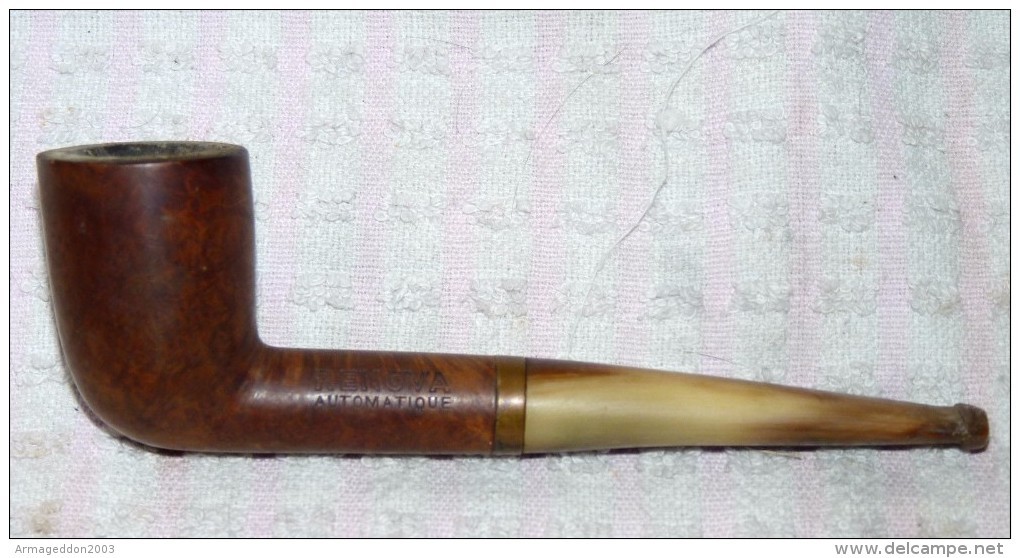 VINTAGE ANCIEN PIPE RACINE DE BRUYÈRE GARANTI BMF RENOVA AUTOMATIQUE - Bruyerepfeifen