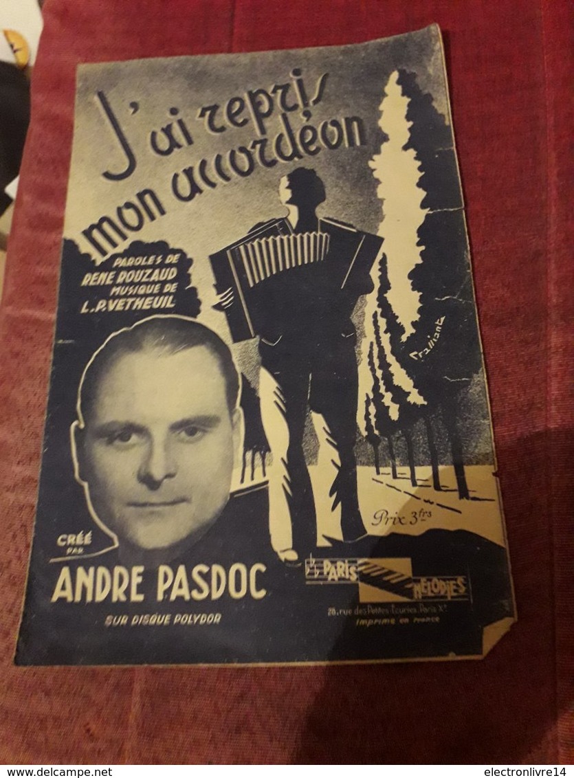 Partition 4 Pages J'ai Repris Mon Accordeon Andre Pasdoc - Musique