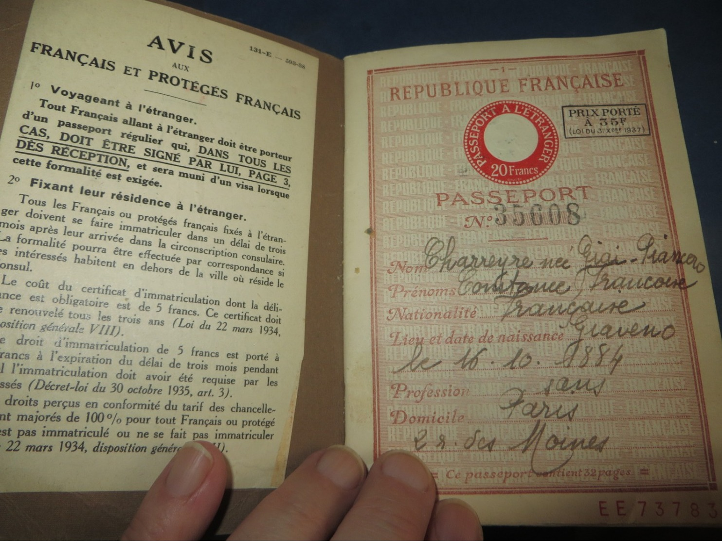 3 PASSEPORTS FRANCAIS  (( lot 150 ))