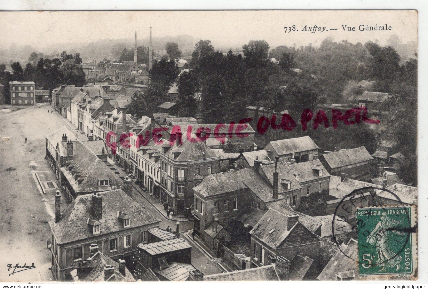 76 - AUFFAY - VUE GENERALE 1907 - Auffay