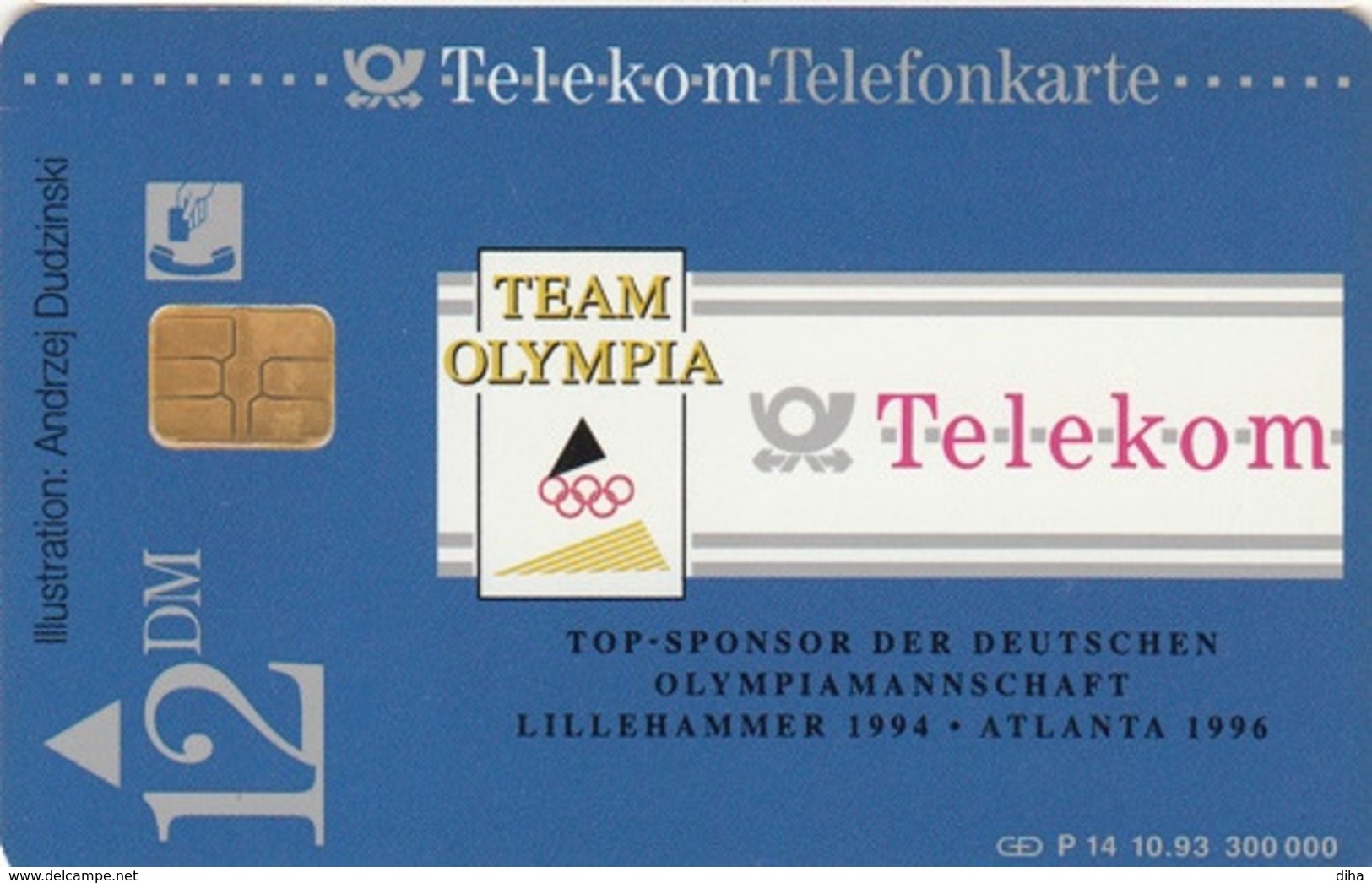 T324 - Germany, Phonecard, P 14, 10.93, Bob, 12 DM, Used, 2 Scans - Jeux Olympiques