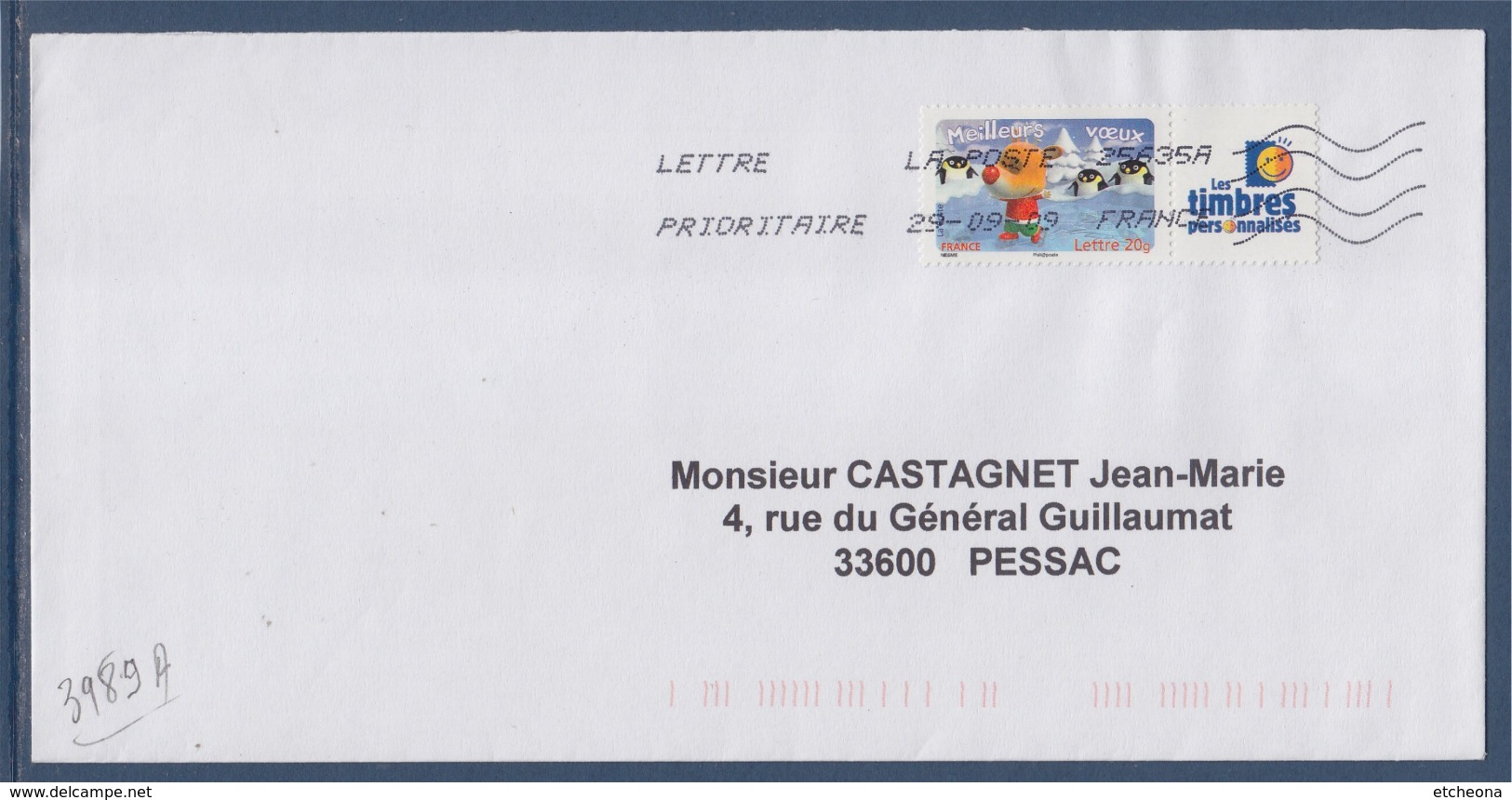 = Meilleurs Voeux Pour 2007 Personnalisé 3989A Seul Sur Lettre 29.09.09 Type Gommé Vignette Les Timbres Personnalisés - Otros & Sin Clasificación