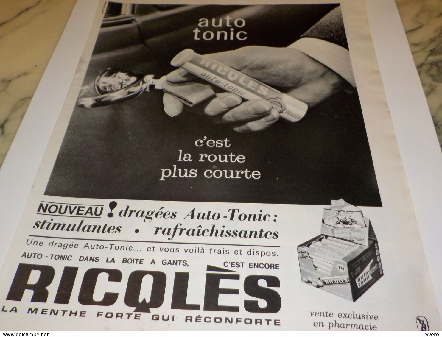 ANCIENNE PUBLICITE MENTHE FORTE DE RICQLES  1964 - Publicités