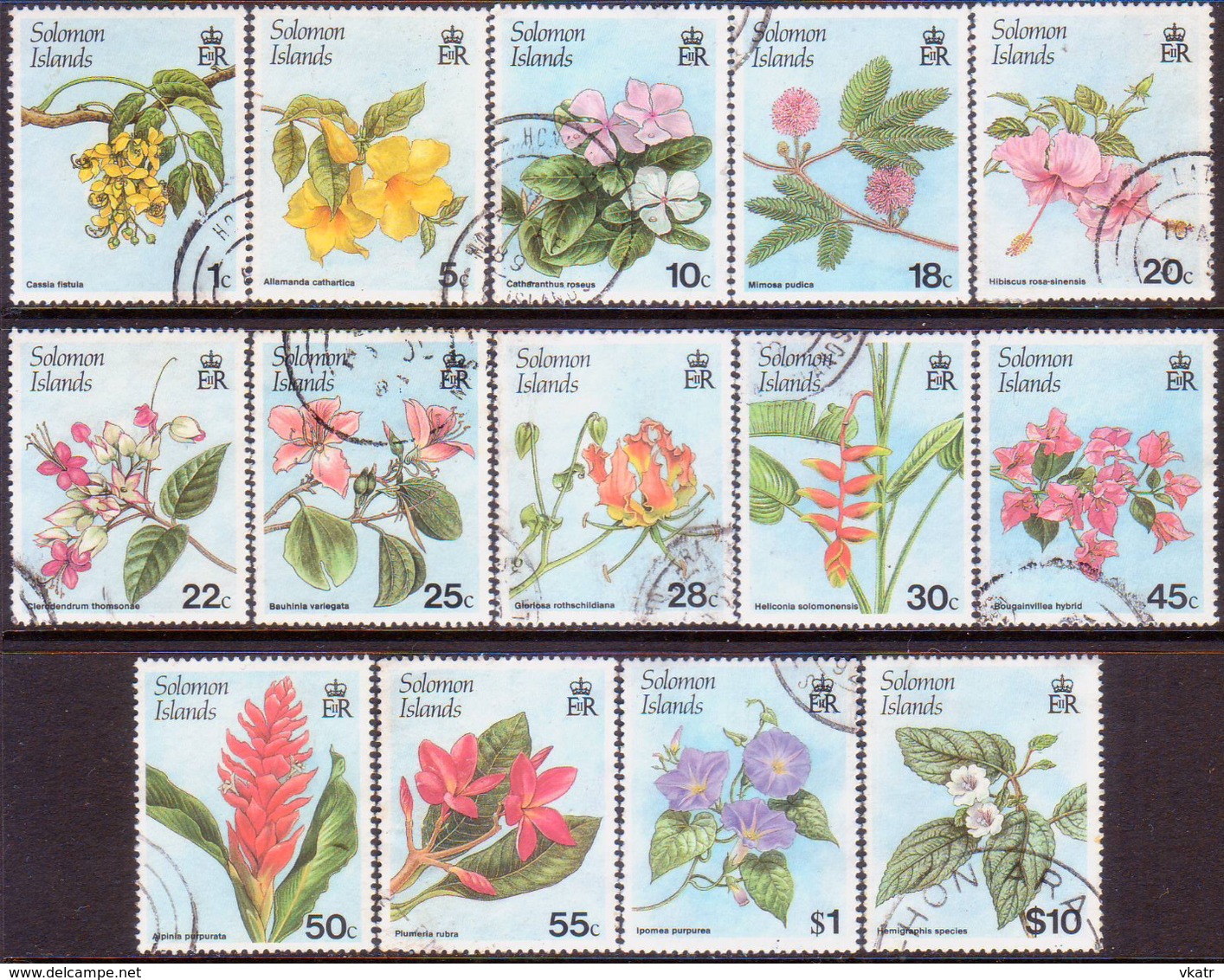 SOLOMON ISLANDS 1987 SG #580//97 Part Set (14 Stamps Of 18) Used Flowers - Solomon Islands (1978-...)