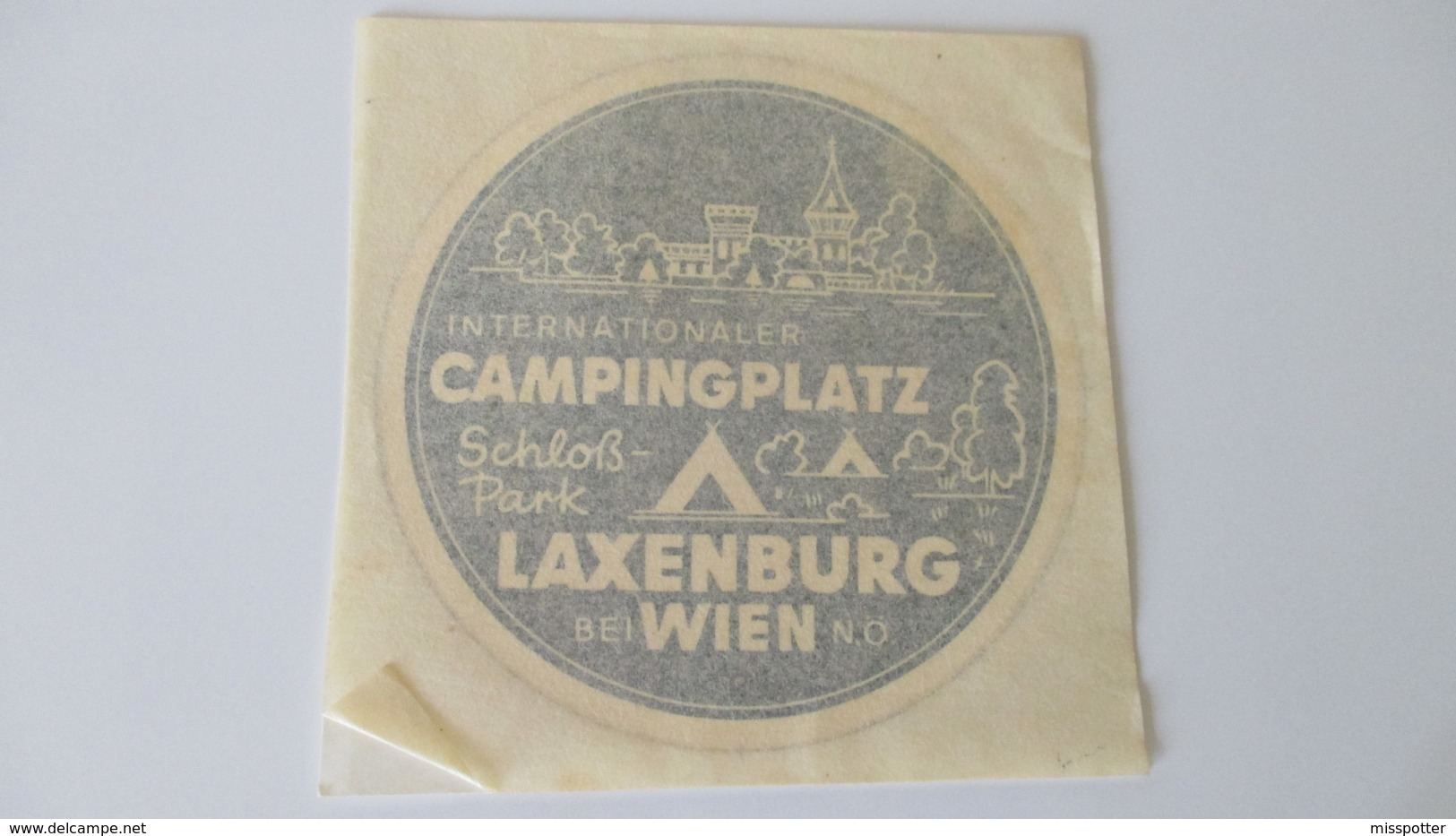 Autocollant Ancien Camping Laxenburg Autriche Pour Pare-brise 9 Cm Diamètre - Stickers