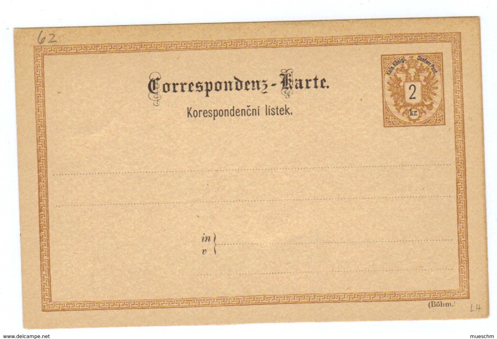 Österreich, Ca.1900, Ungebr. "Correspondenz-Karte - Korespondencni Listek" Mit Eingedr. Frankatur 2kr. (10009W) - Briefe U. Dokumente