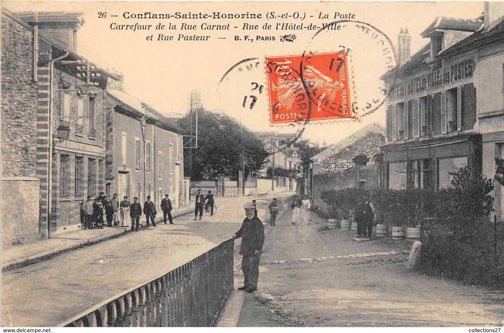 78-CONFLANS-SAINTE-HONORINE-LA POSTE - CARREFOUR DE LA RUE CARNOT, RUE DE L'HÔTEL DE VILLE ET REU PASTEUR - Conflans Saint Honorine