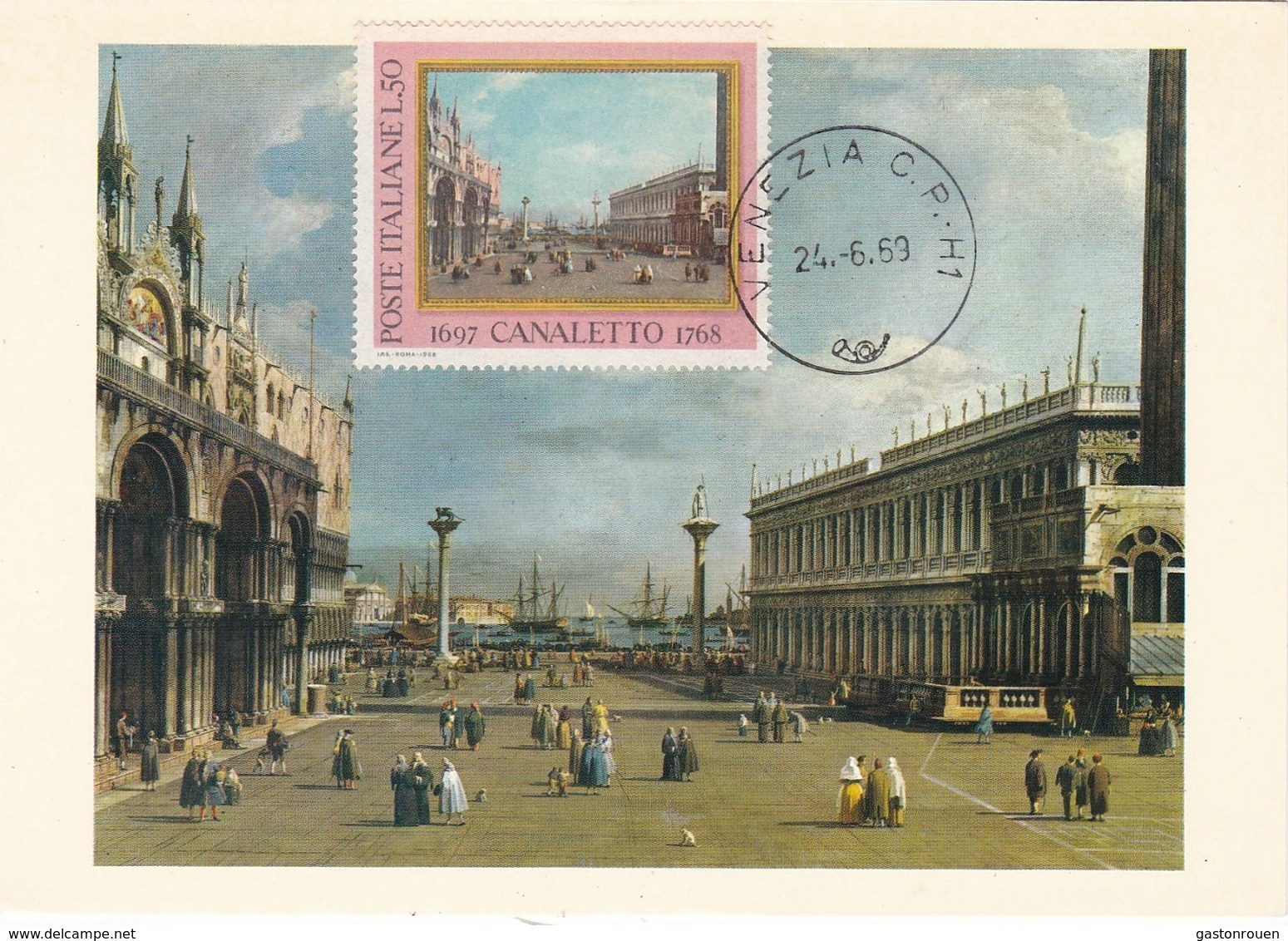 Carte Maximum Peinture Italie Italia 1969 Canaletto - Maximumkaarten