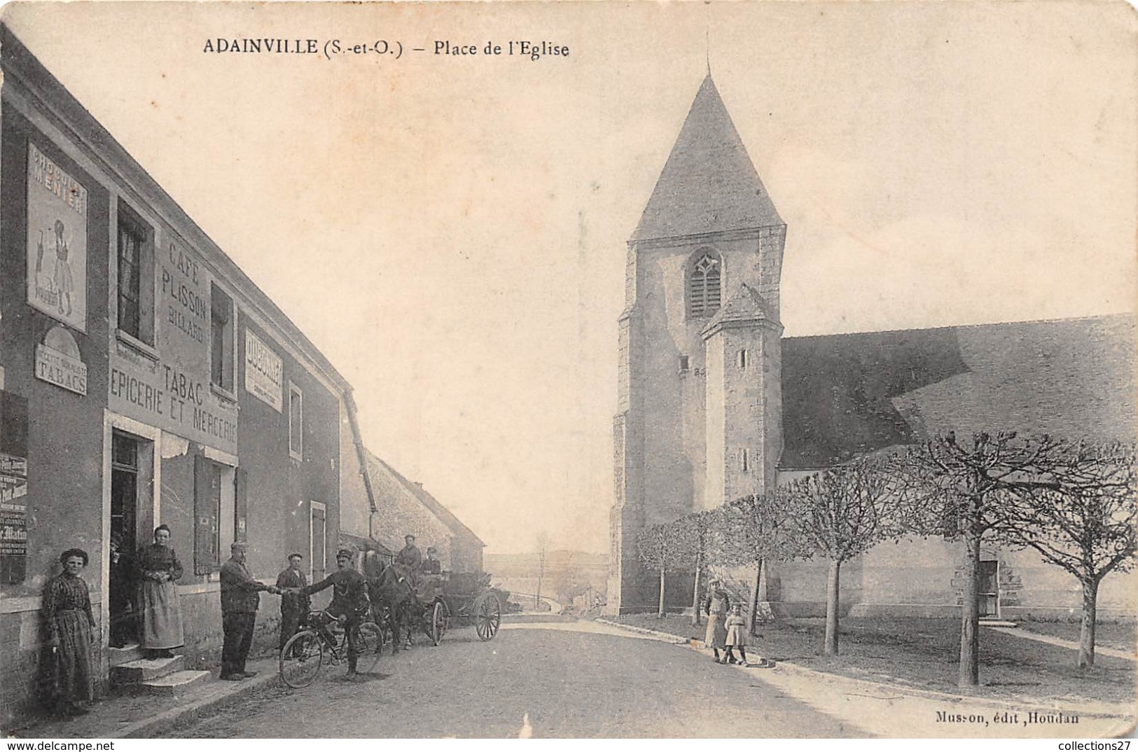 78-ADAINVILLE- PLACE DE L'EGLISE ( VOIR CAFE EPICERIE ) - Autres & Non Classés