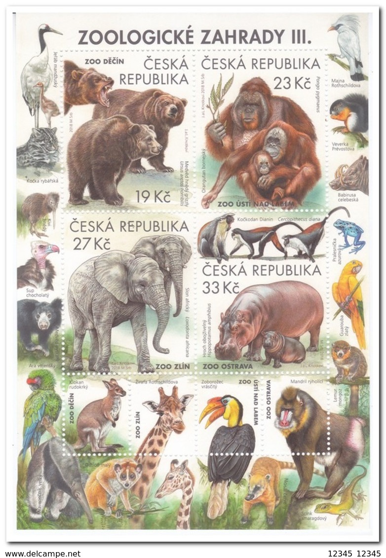 Tsjechië 2018, Postfris MNH, Anymals, Zoo - Ongebruikt