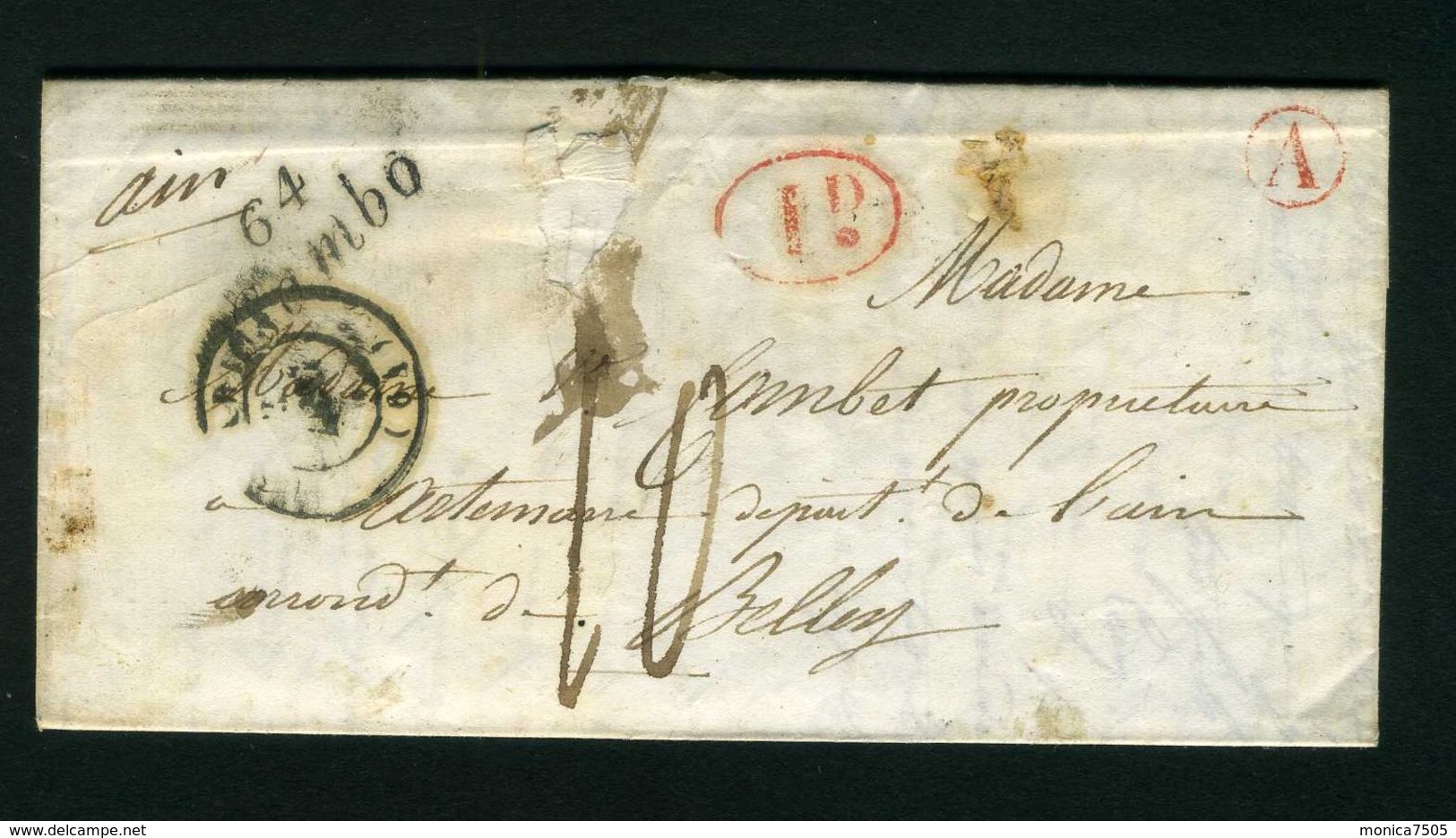 LETTRE  DE  ESPELETTE  CAD  DU  1ER  DECEMBRE 1843  POUR  BELLAY  . - 1801-1848: Precursors XIX