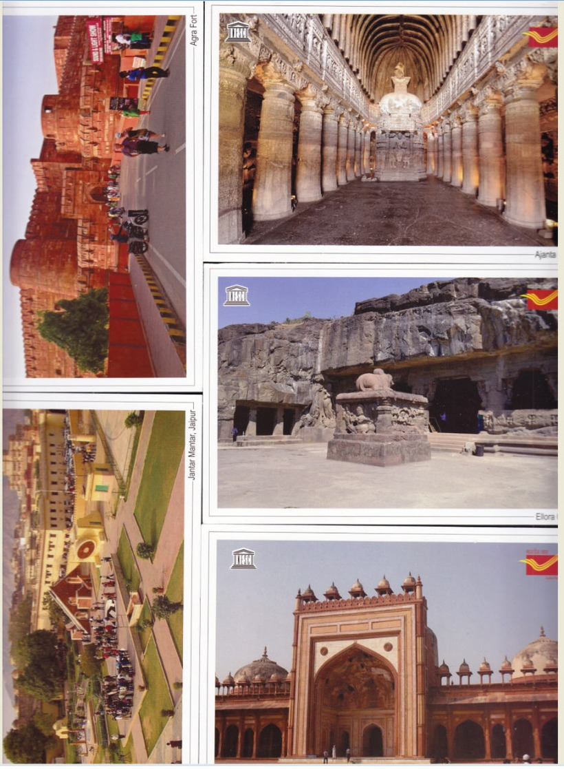 INDIA Picture Postcards: UNESCO World Heritage Sites (India), Set Of 32 Cards - India