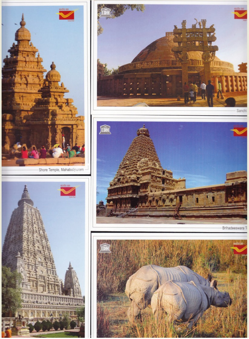 INDIA Picture Postcards: UNESCO World Heritage Sites (India), Set Of 32 Cards - India