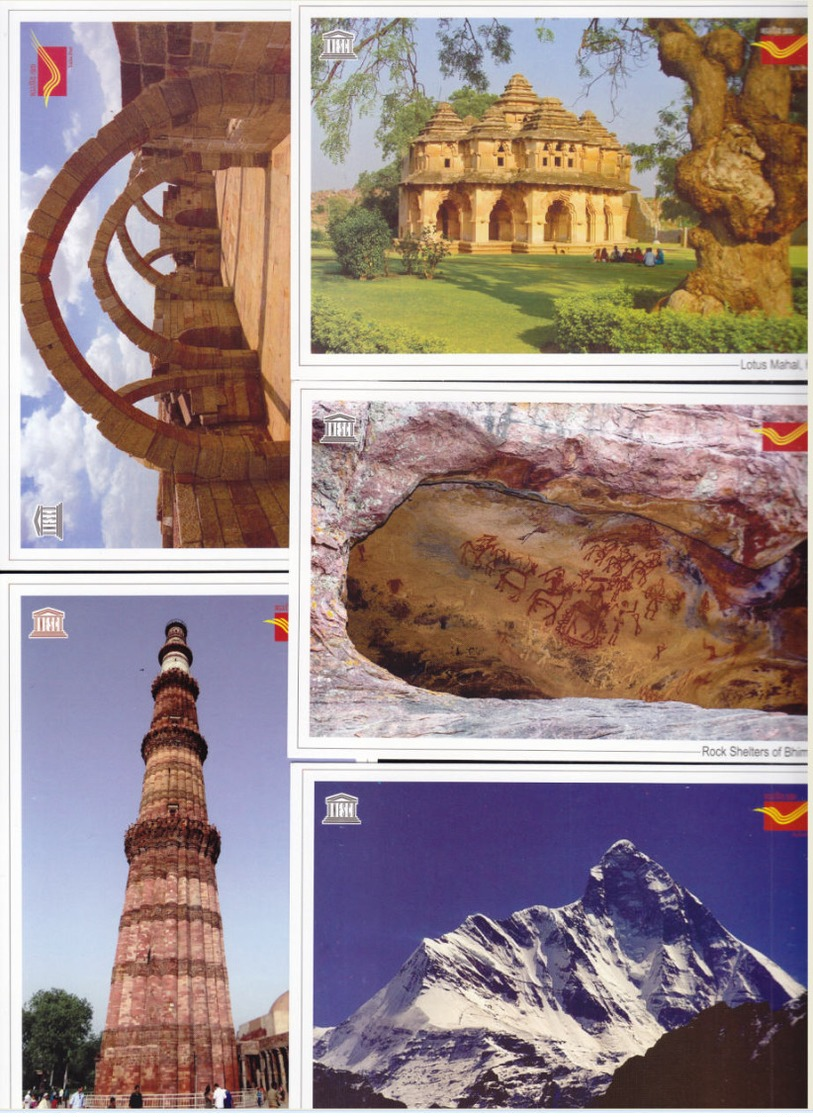 INDIA Picture Postcards: UNESCO World Heritage Sites (India), Set of 32 Cards