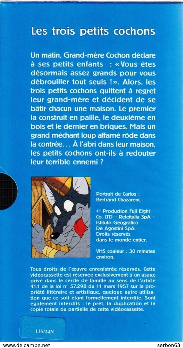 LE MONDE FABULEUX DES CONTES 30mm CASSETTE VHS COULEUR NEUVE SOUS BLISTER AVEC CARLOS LES 3 PETITS COCHONS Serbon63 - Audio-video