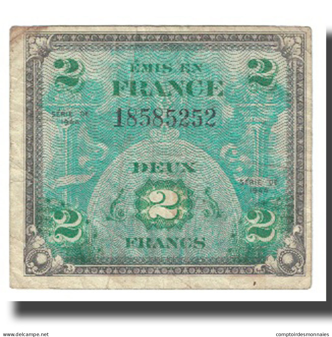 France, 2 Francs, 1944, TB, Fayette:16.3, KM:114a - 1944 Flag/France