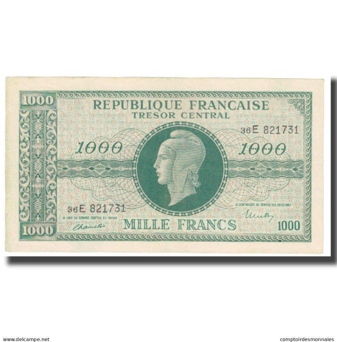 France, 1000 Francs, 1947 French Treasury, SUP, Fayette:12.02, KM:107 - 1947 Trésor Français