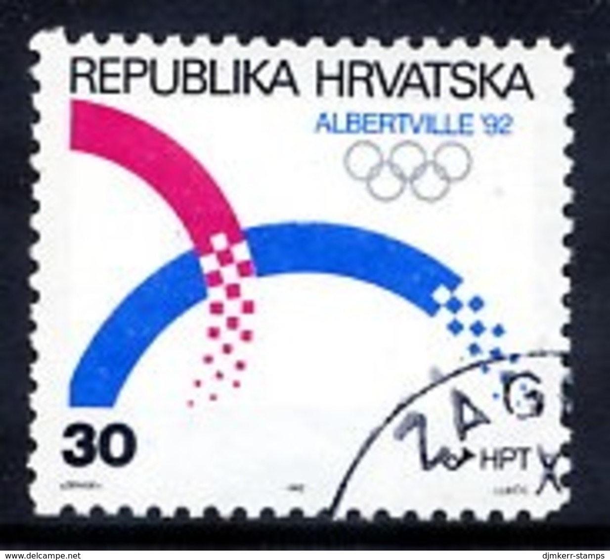 CROATIA 1992 Winter Olympics Used.  Michel 188 - Croatie