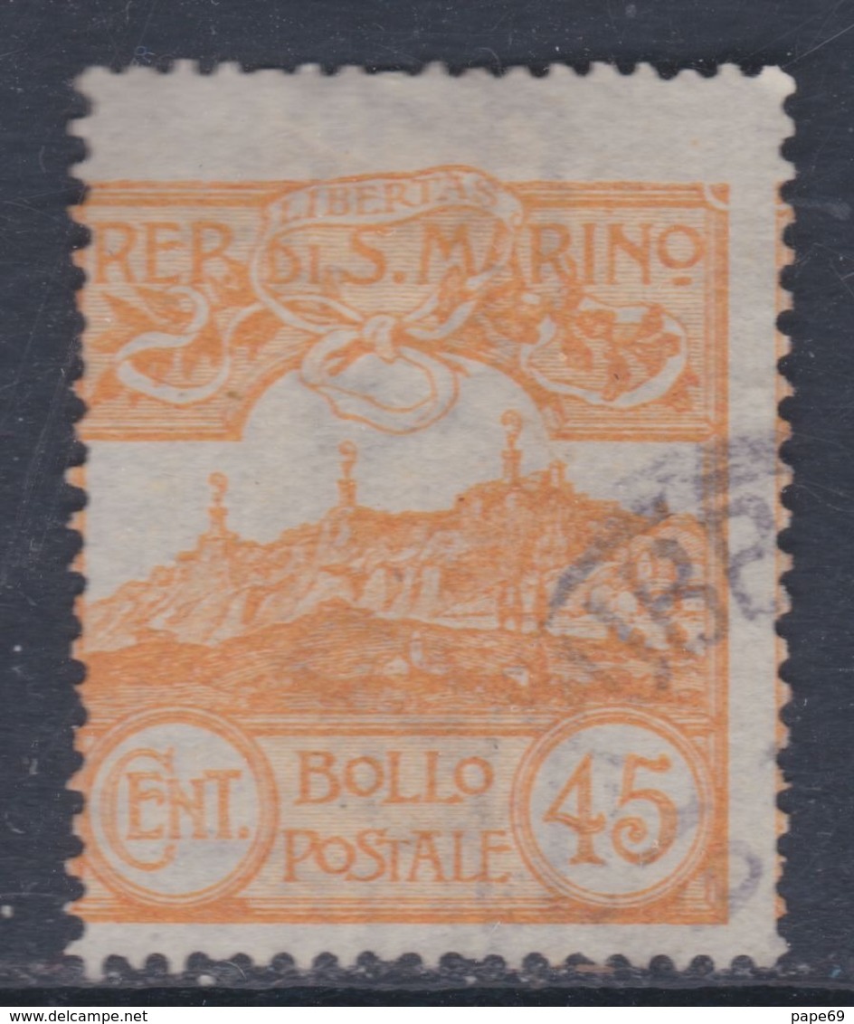Saint-Marin N° 41 O  Partie De Série : 45 C. Jaune Oblitération Très Légère Sinon TB - Used Stamps