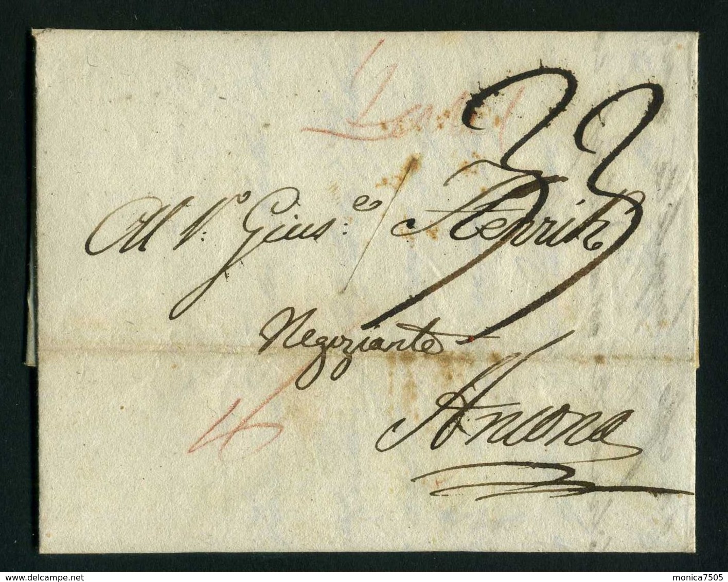 LETTRE  DE  ZARA  DU  4  AOUT  1816  POUR  ANDORRE  . - 1801-1848: Précurseurs XIX