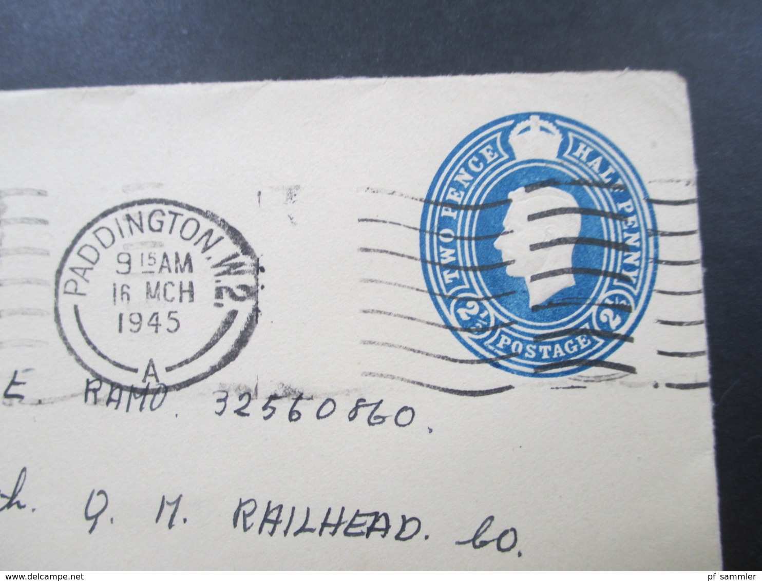 GB 16.3.1945 Die Letzten Kriegstage! GA Umschlag Paddington An Die US Army APO 230 Stempel US Army Postal Service - Briefe U. Dokumente