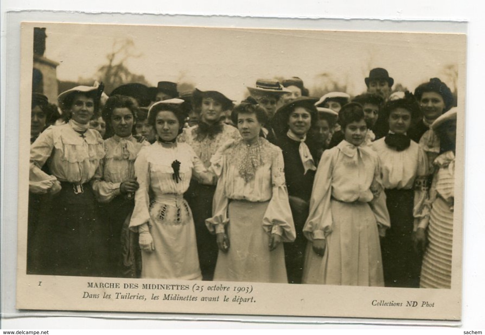 75 PARIS Mouvement Féministe Marche Des Midinettes 20 Oct 1903 Dans Les  Tuileries Avant Le Départ  ND 1     D11 2019 - Other & Unclassified