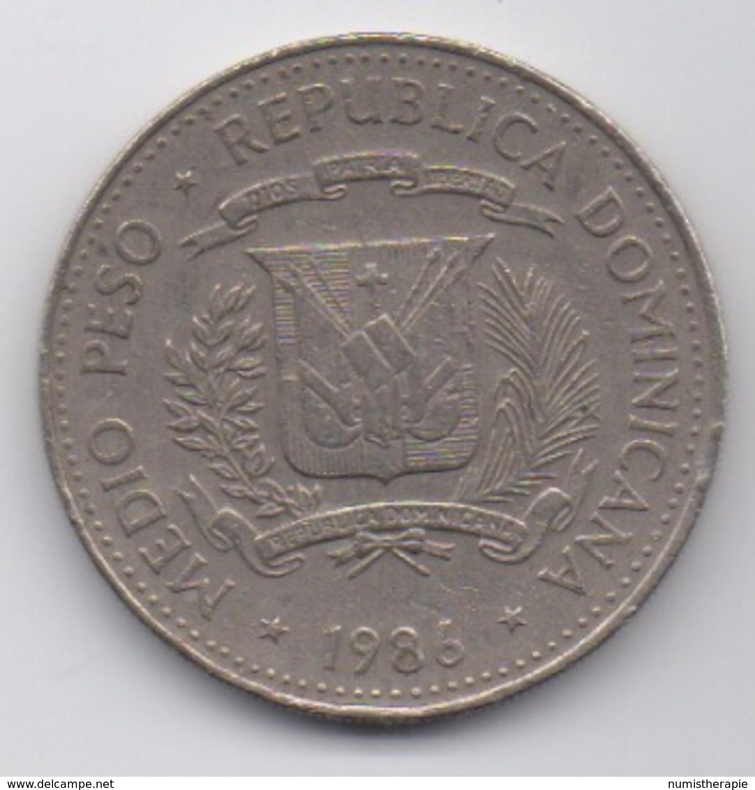 Dominicaine : 1/2 Peso 1986 (Les 3 Grands Hommes) - Dominicana