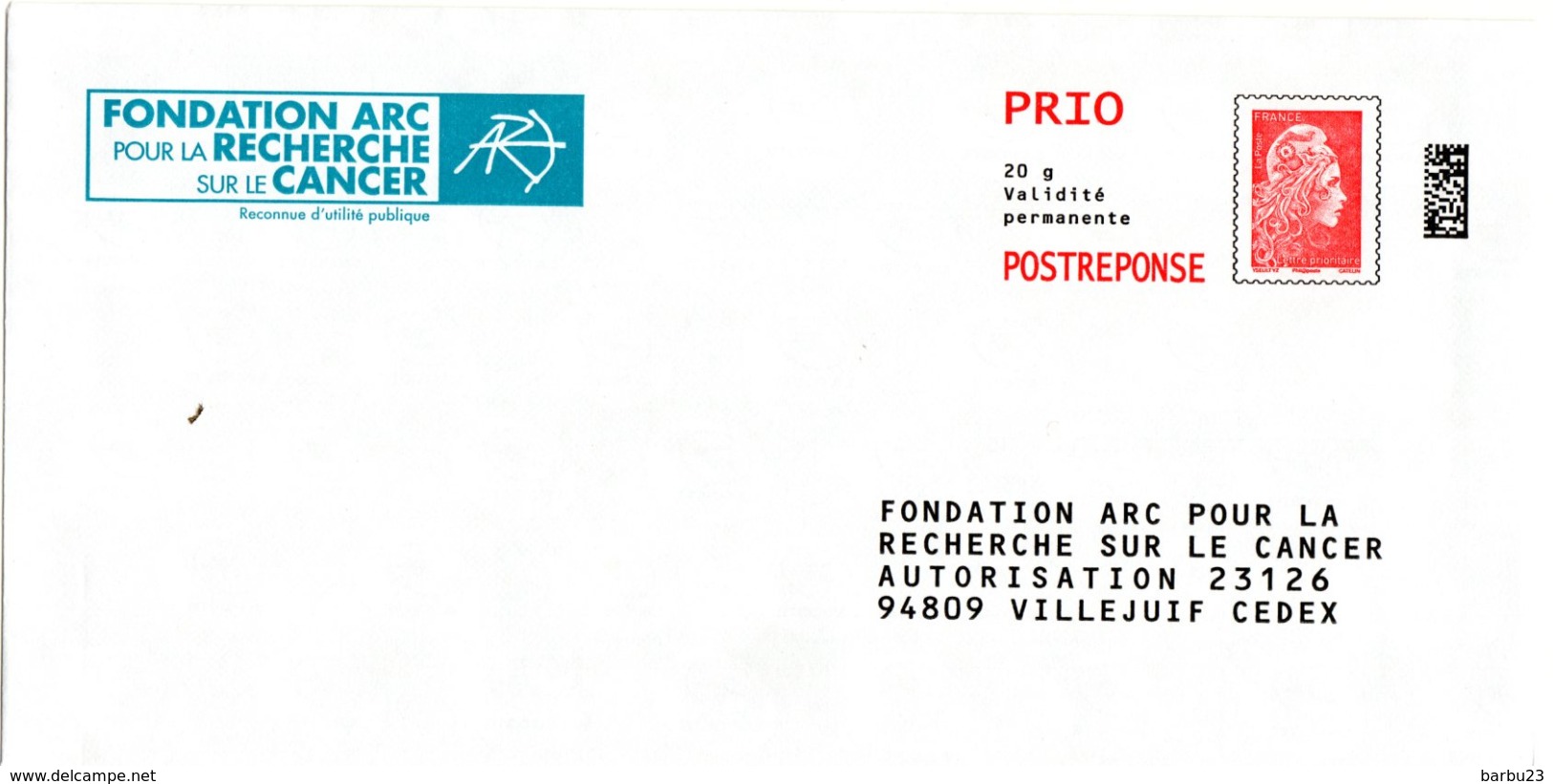 PAP Réponse  - Postreponse - Marianne L'engagée Prio - Fondation ARC Pour La Recherche Sur Le Cancer 229049 - Prêts-à-poster: Réponse