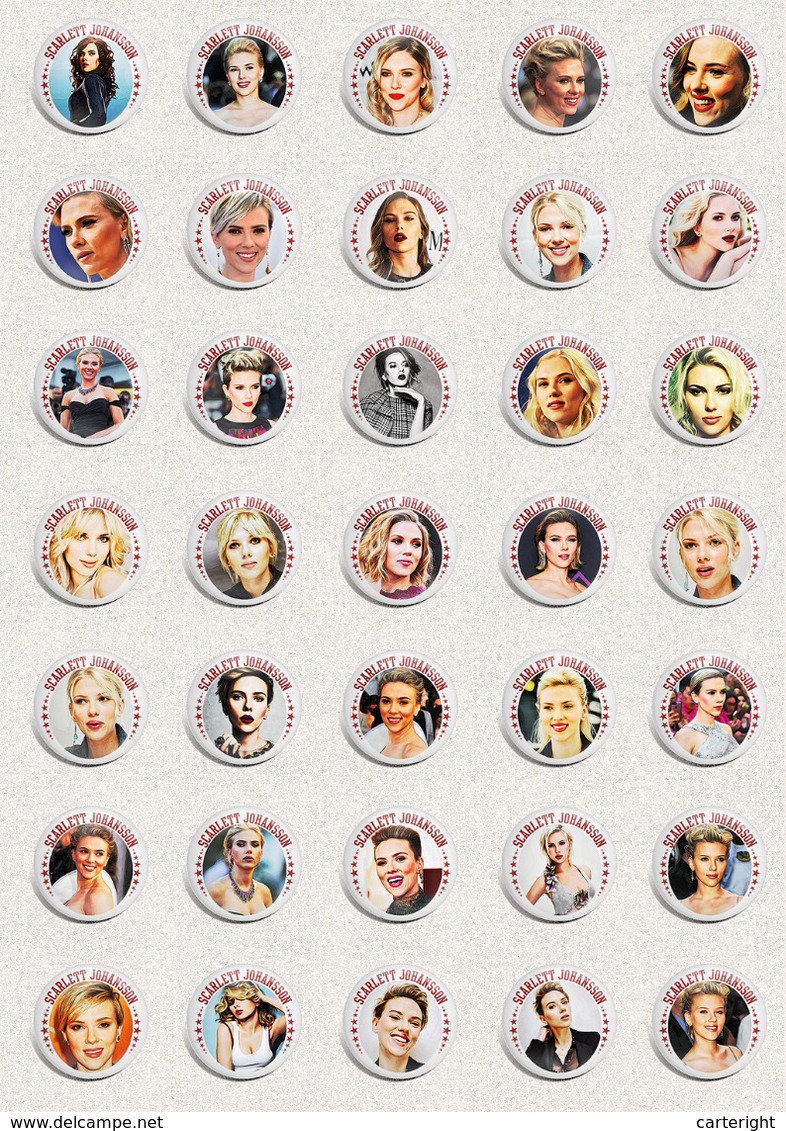 210 X Oscar Movie Film SCARLETT JOHANSSON Fan ART BADGE BUTTON PIN SET  (1inch/25mm Diameter) - Films