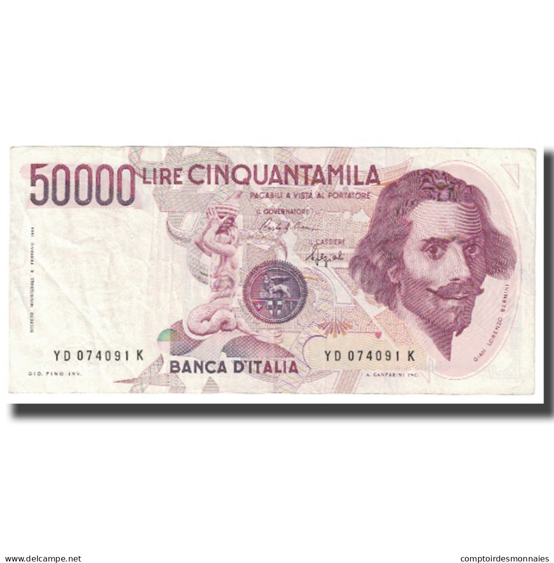 Billet, Italie, 50,000 Lire, 1984, 1984-02-06, KM:113a, TTB - 50.000 Lire