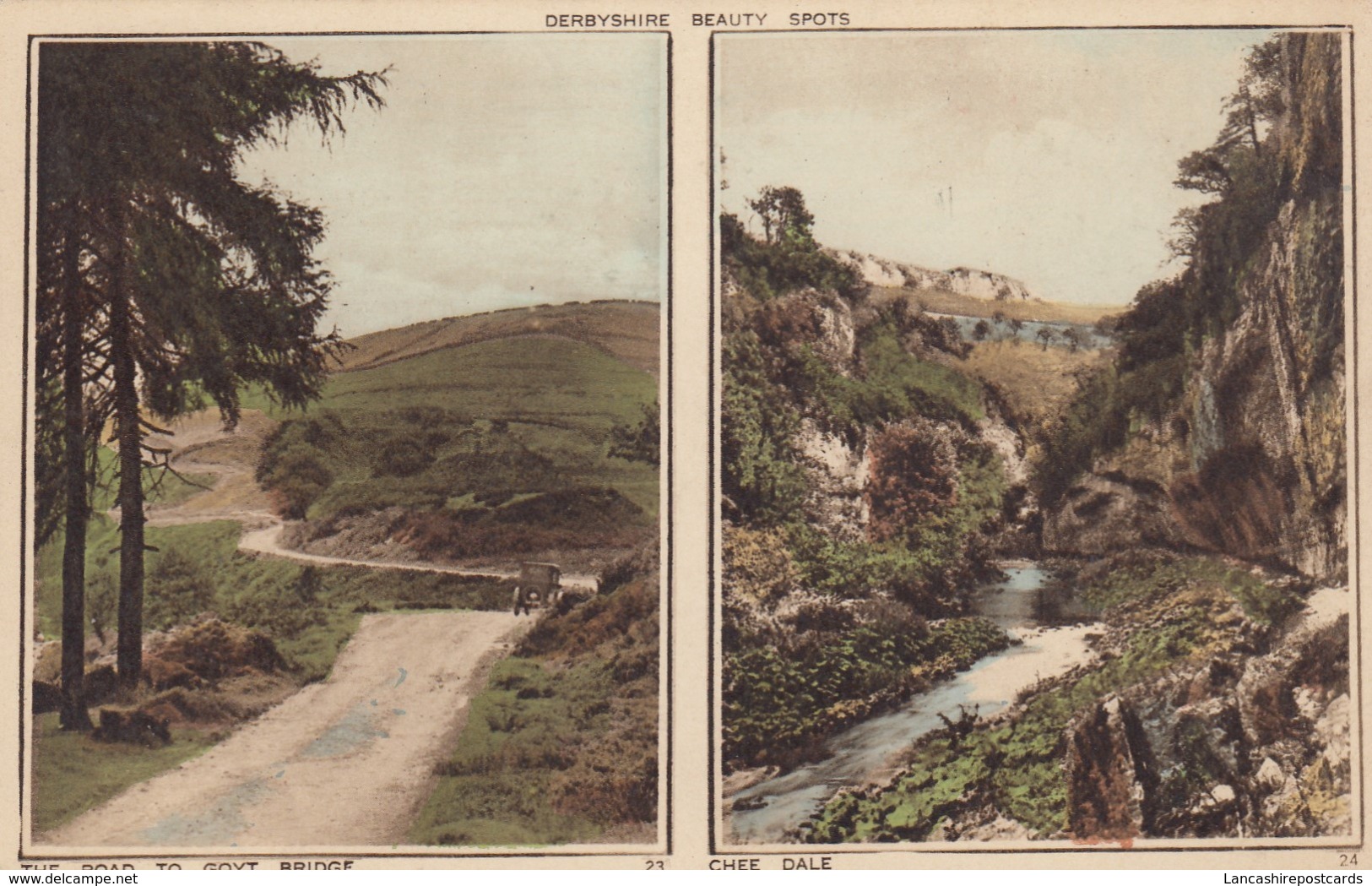 Postcard Derbyshire Beauty Spots The Road To Goyt Bridge And Chee Dale My Ref  B13611 - Derbyshire