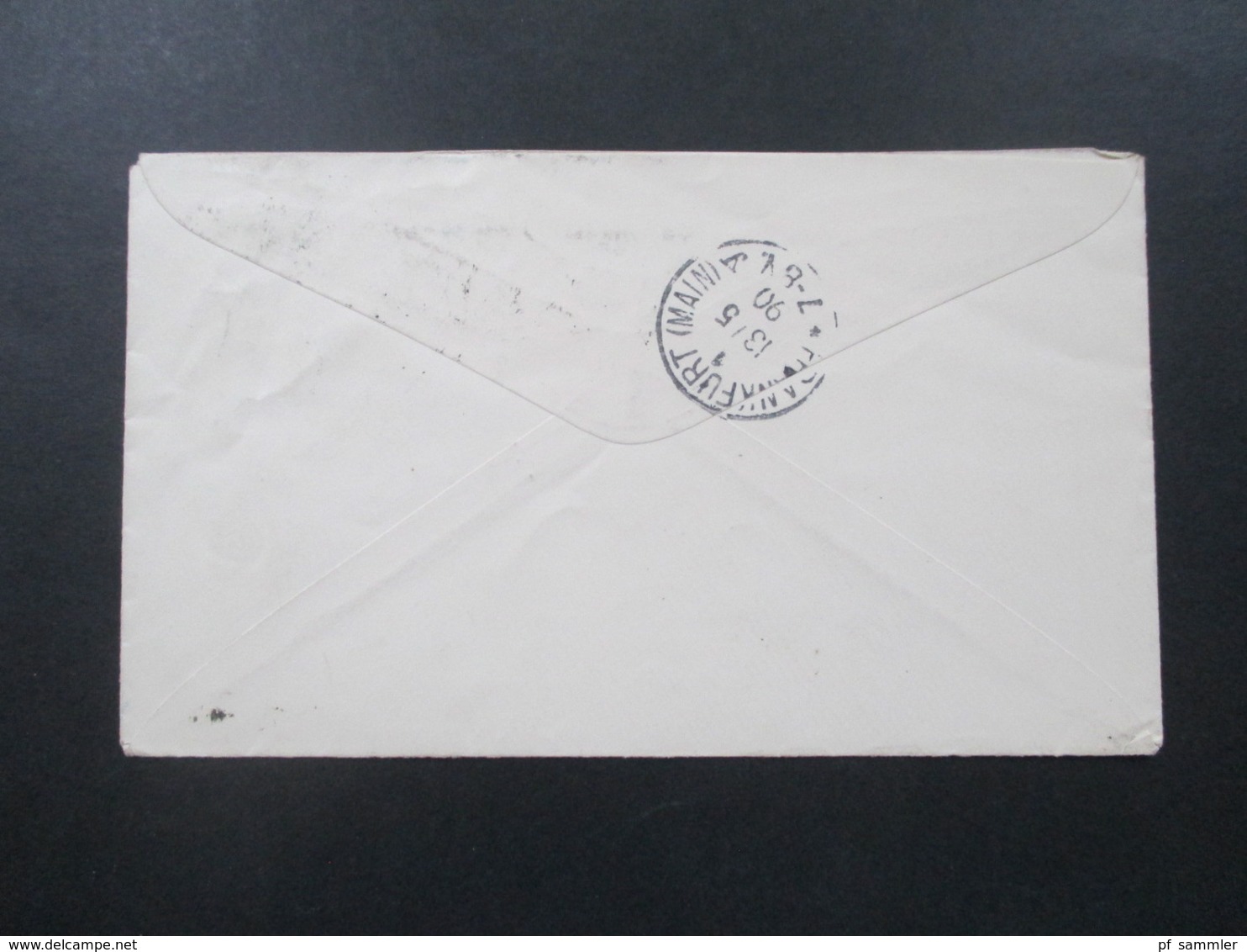 USA 1890 GA Umschlag Mit Zusatzfrankatur Nr. 57 Mit Ausgefallenem Zähnungsloch! Wall Street NY - Frankfurt - Lettres & Documents