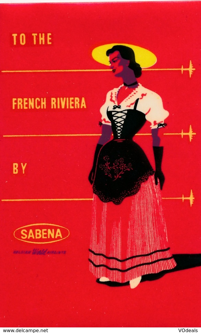 Étiquettes à Bagages - Sabena - To French Riviera By Sabena - Baggage Etiketten