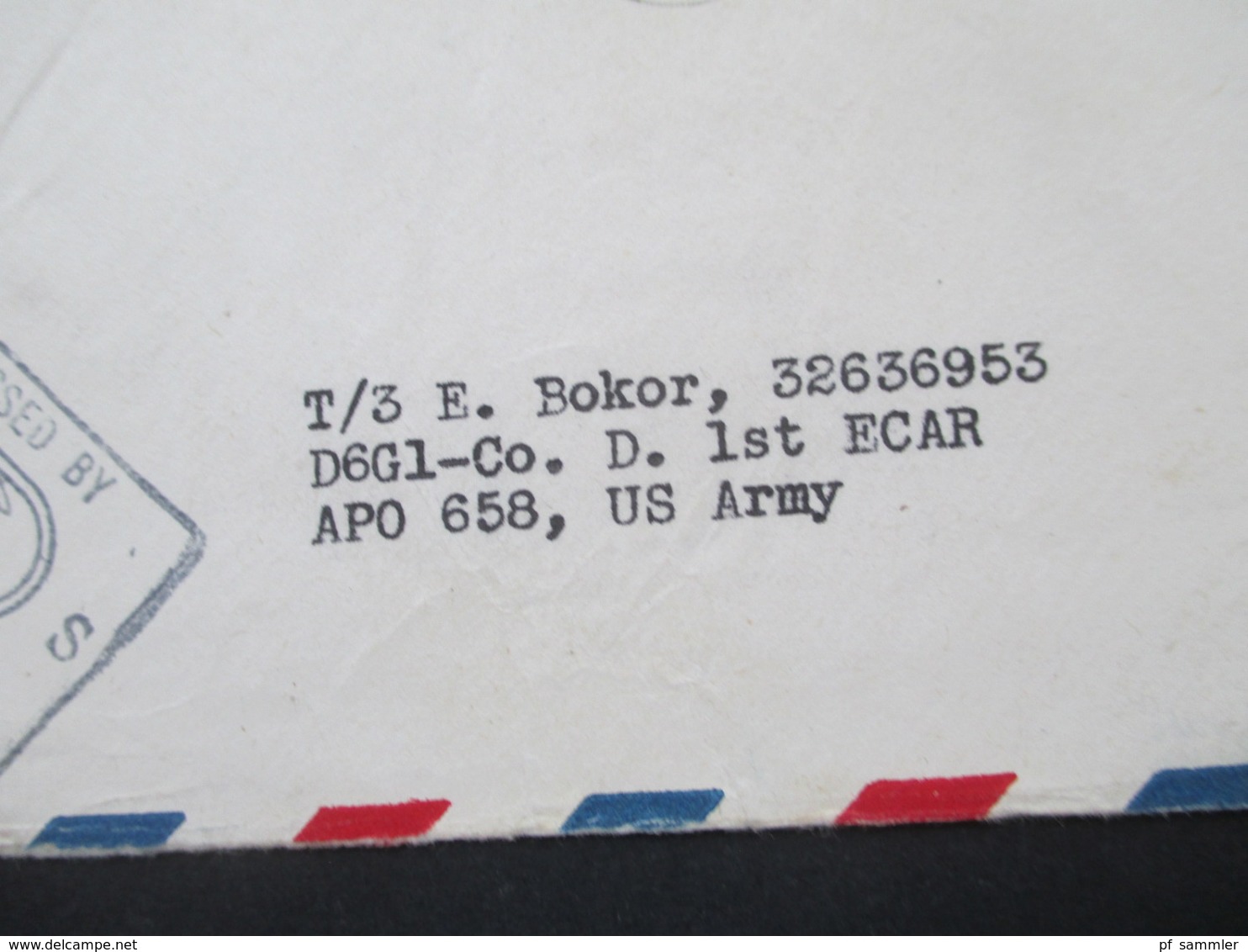 USA 1944 US Army Postal Servive Sgt. C.P. Morris Jr. 31217977 Rome Area Allied Command APO 794 US Army Army Examiner - Cartas & Documentos