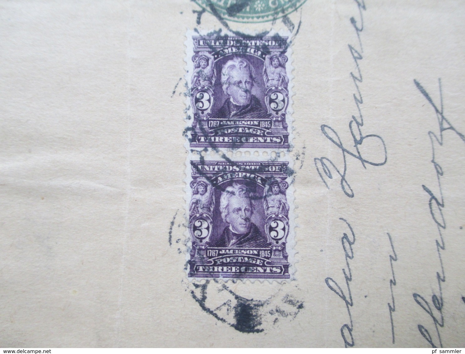 USA 1902 Streifband Mit 2 Zusatzfrankaturen Nr. 140 Als Senkrechtes Paar Nach Neuwied - Lettres & Documents