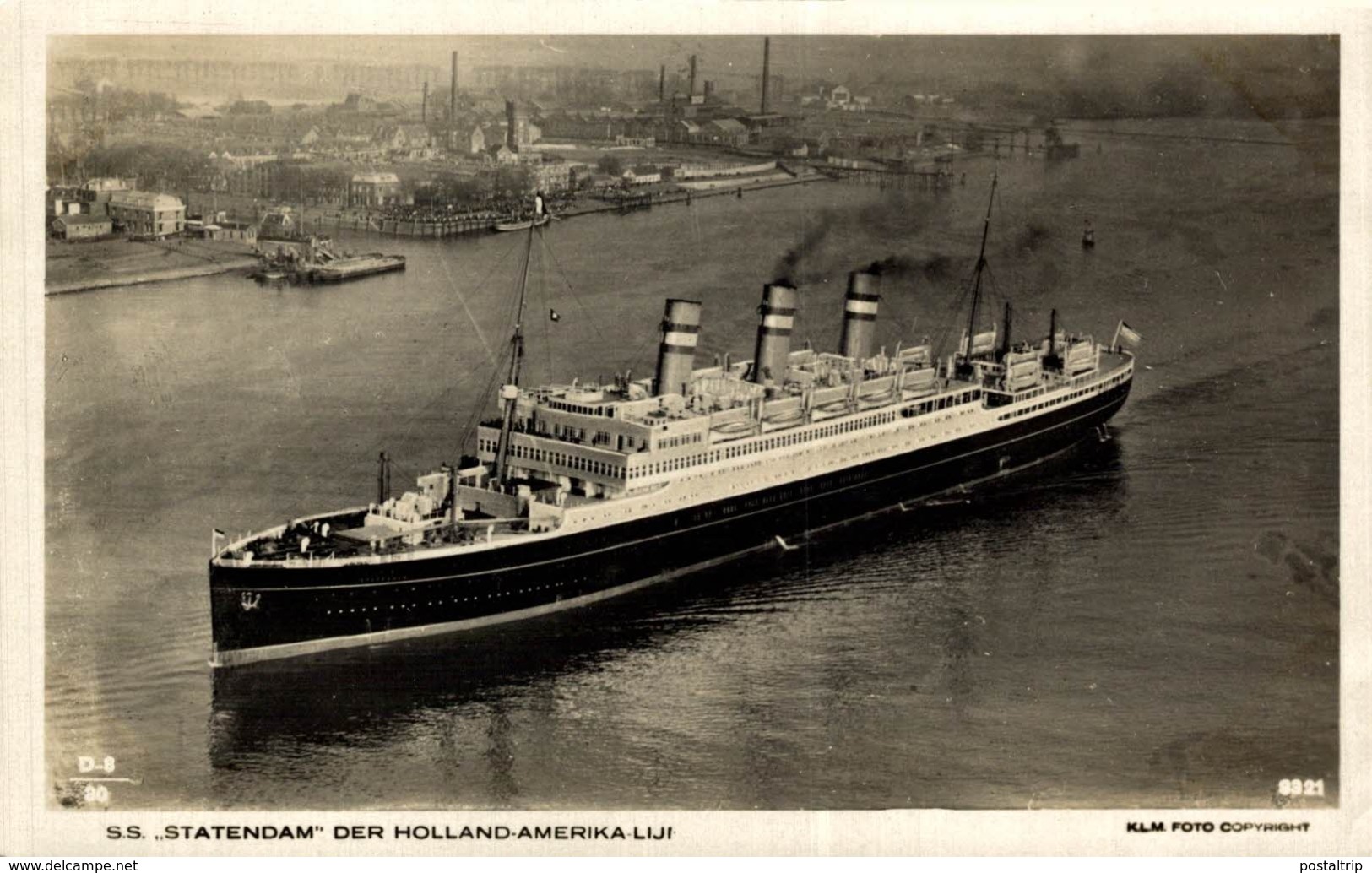 RPPC SS STATENDAM DER HOLLAND-AMERIKA LIJI PAQUEBOTE SHIP - Dampfer