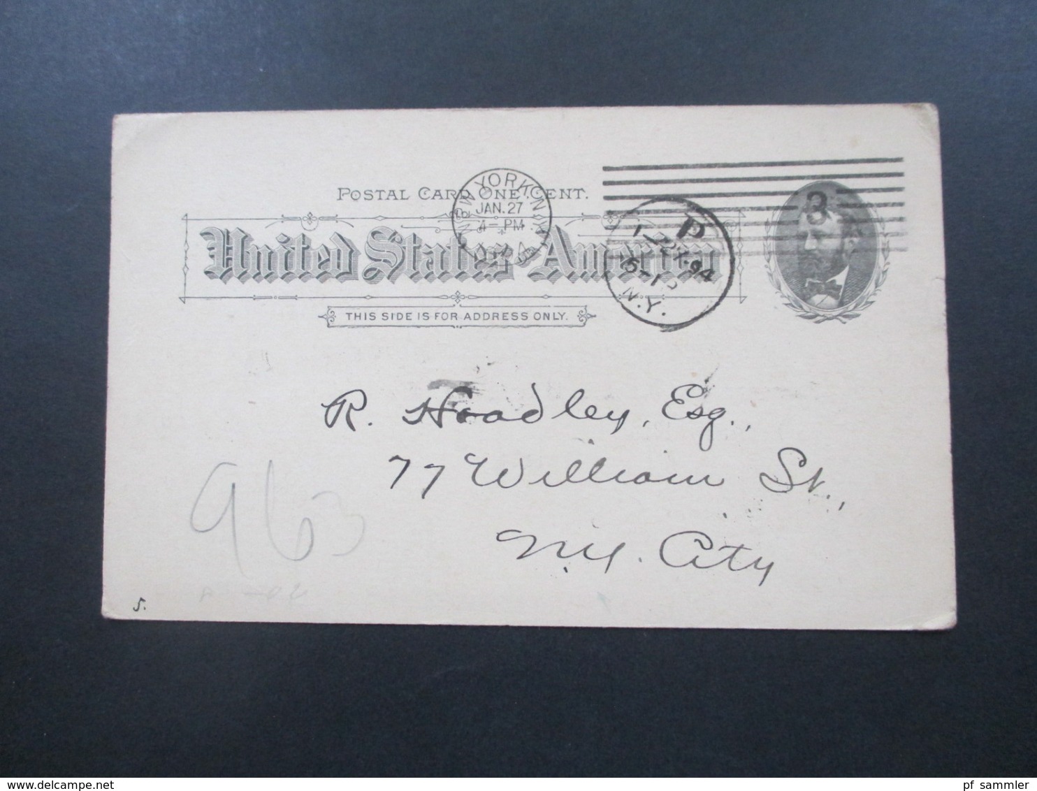 USA 1894 GA / Postkarte New York Und Stempel P NY Paid?? Gedruckte Karte Alumni Glee Club Of Columbia College - Briefe U. Dokumente