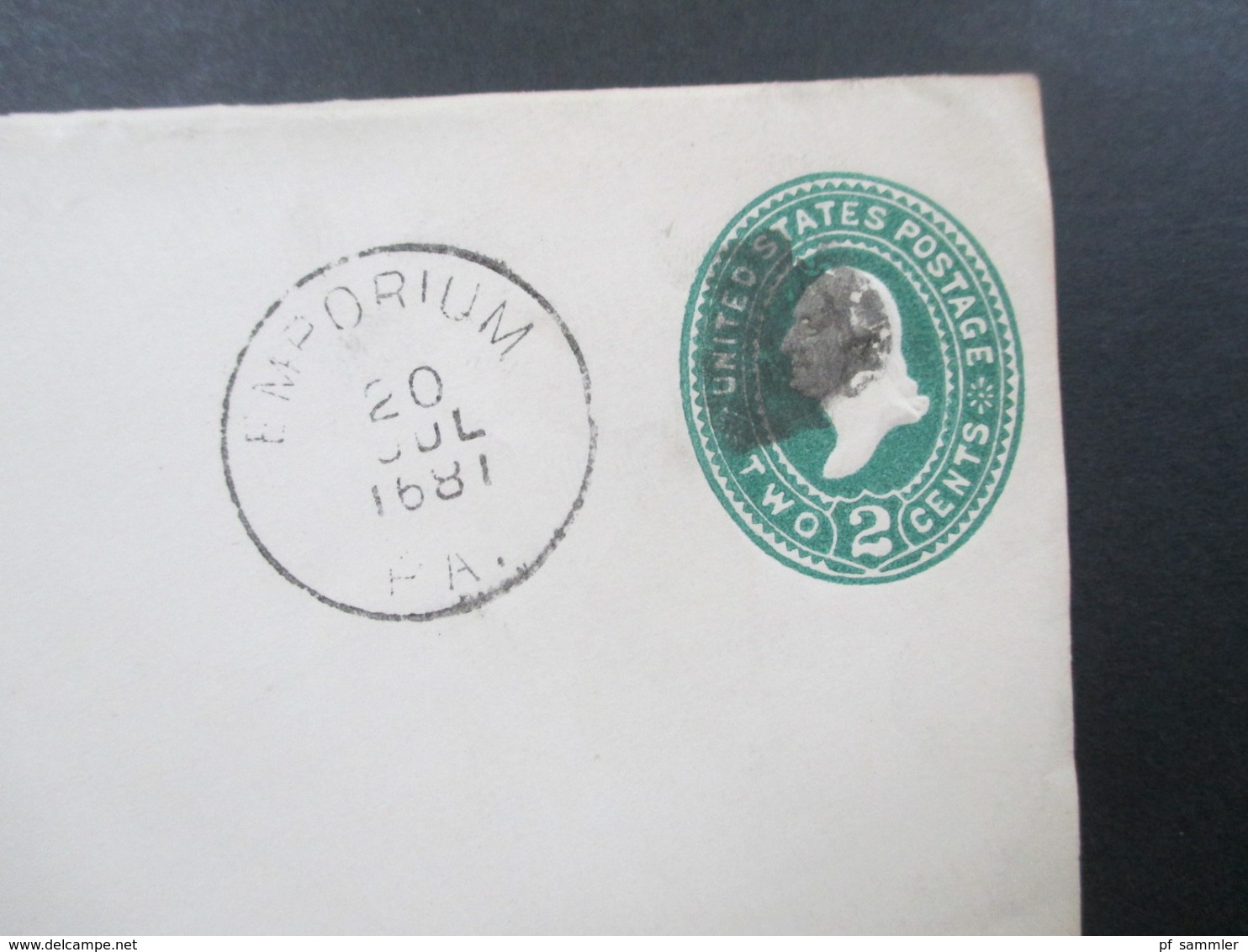 USA 1891 GA Umschlag Emporium Cameron Mankey Furniture Stempel Zahlen Kopfsteher / Verdreht An Postmaster In New Haven - Briefe U. Dokumente