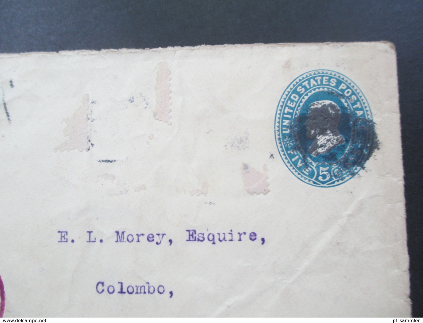 USA 1907 Registered Mail New York Exchange Und Violetter Stp. Stock Exchange Chicagi ILL. Nach Ceylon!! über London - Brieven En Documenten