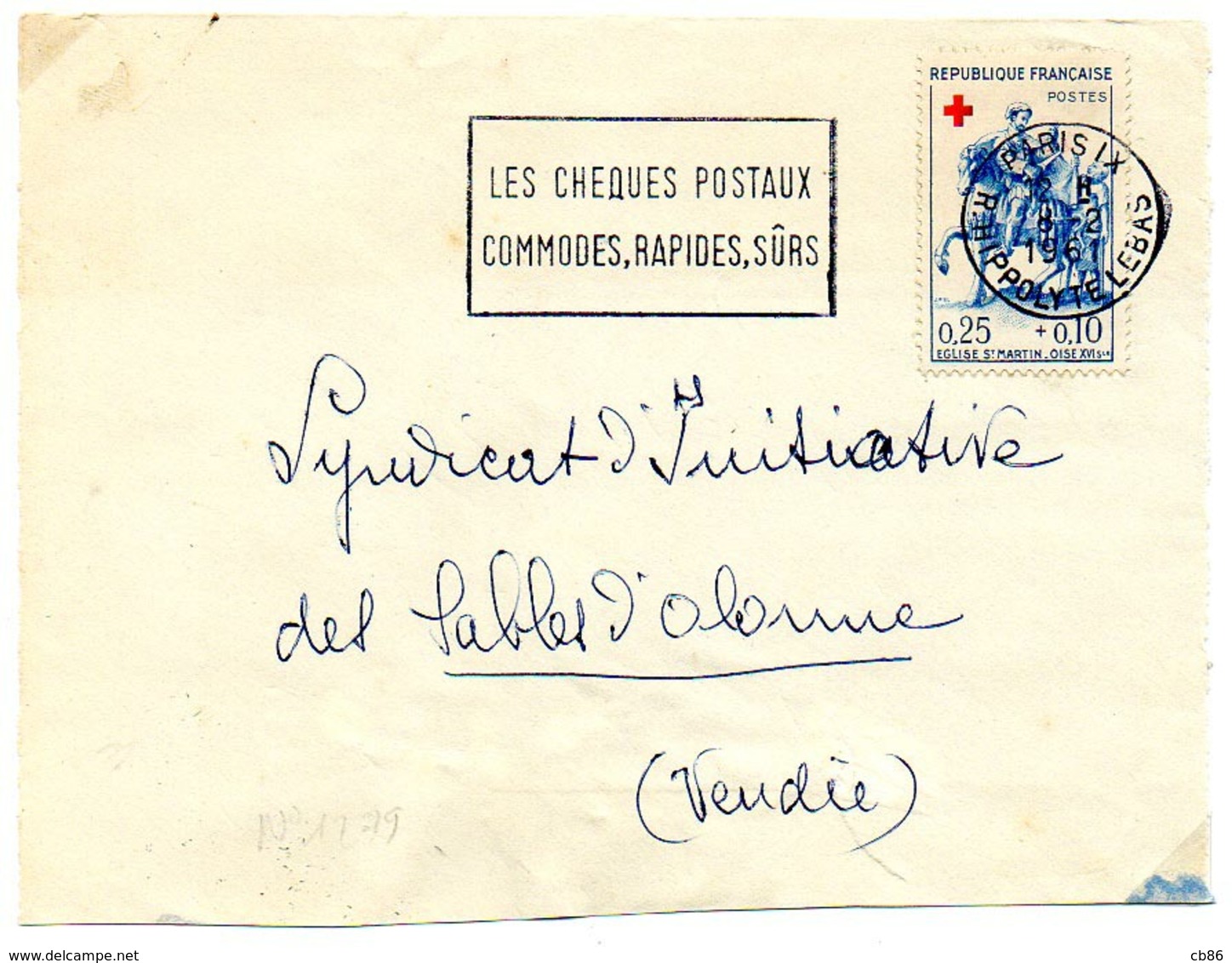 France N° 1279 Y. Et T. Paris IX Flamme Illustrée Du 08/02/1961 Sur Devant Lettre - 1961-....
