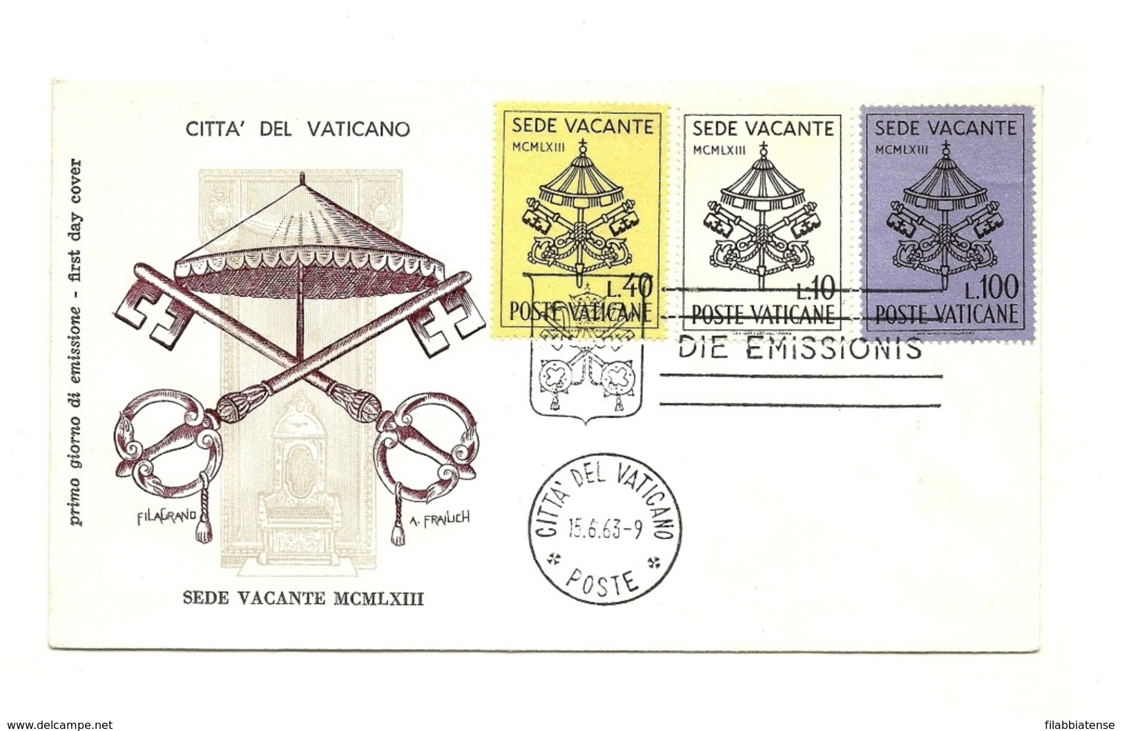 1963 - Vaticano 362/64 Stemma   FDC - Buste