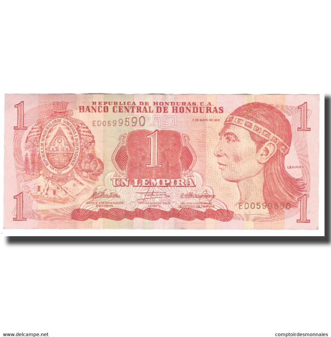 Billet, Honduras, 1 Lempira, 2010, 2010-05-06, KM:84d, TTB - Honduras