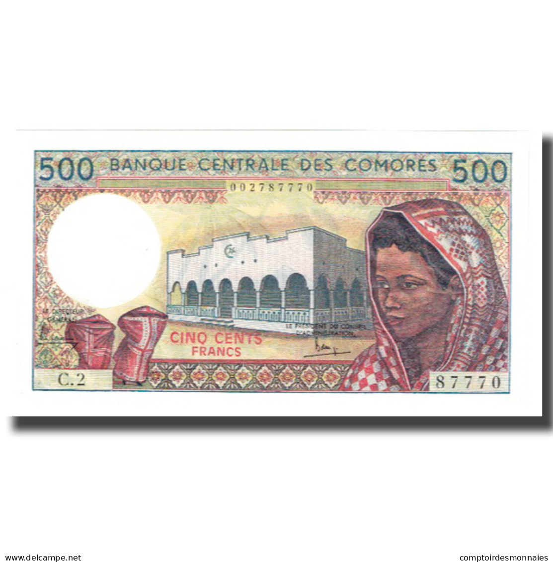 Billet, Comoros, 500 Francs, KM:10a, NEUF - Comoren